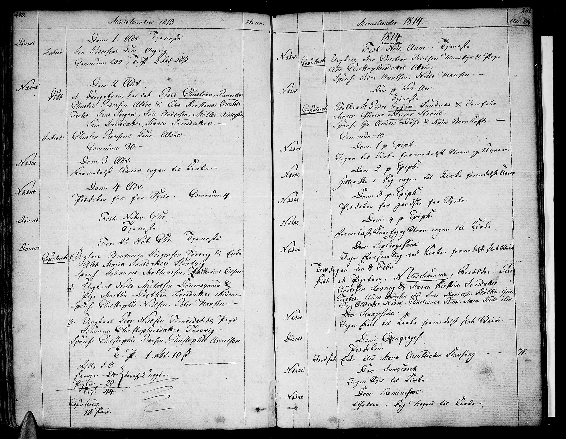 Ministerialprotokoller, klokkerbøker og fødselsregistre - Nordland, AV/SAT-A-1459/838/L0545: Ministerialbok nr. 838A04, 1791-1820, s. 240-241