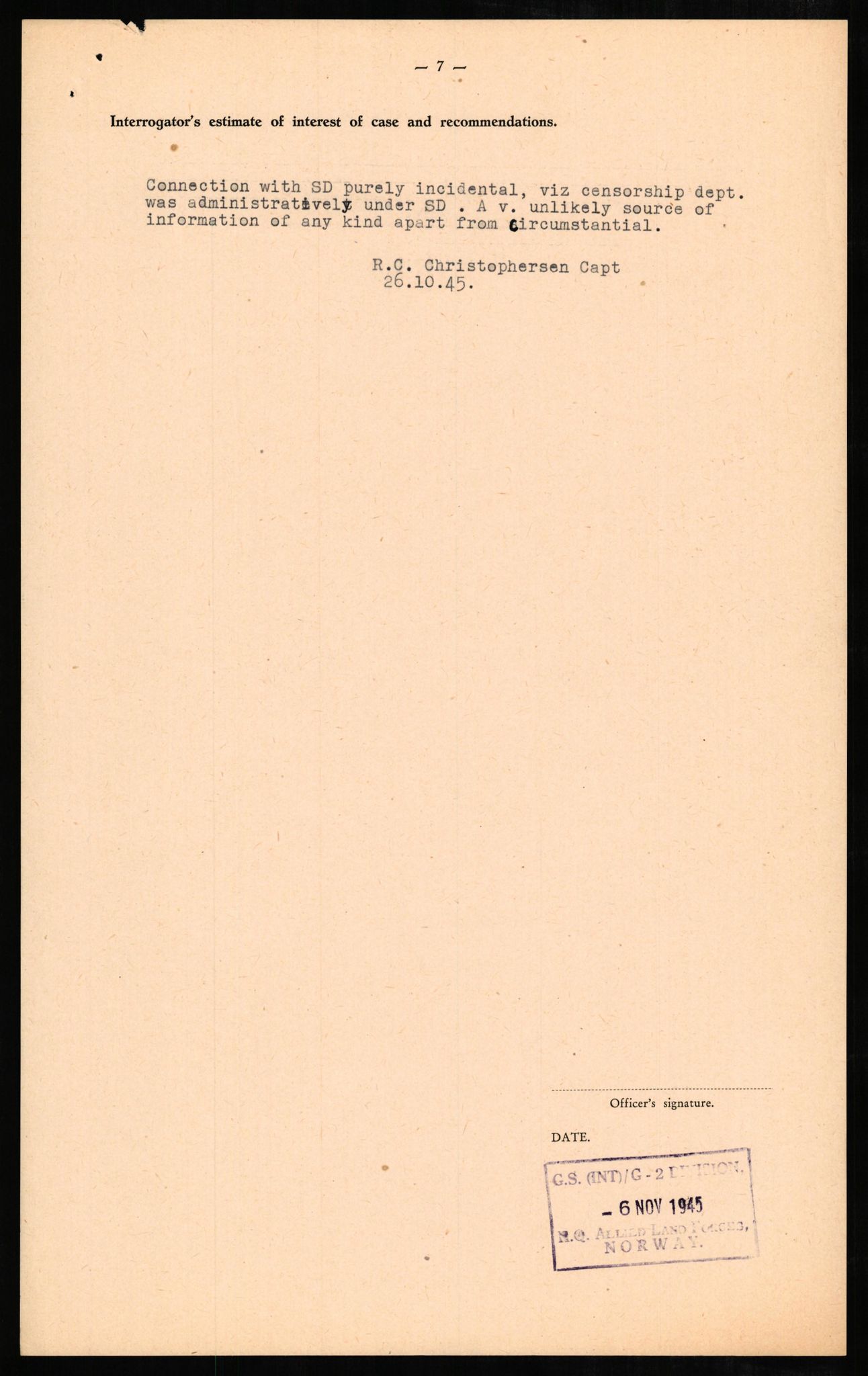 Forsvaret, Forsvarets overkommando II, AV/RA-RAFA-3915/D/Db/L0005: CI Questionaires. Tyske okkupasjonsstyrker i Norge. Tyskere., 1945-1946, s. 238