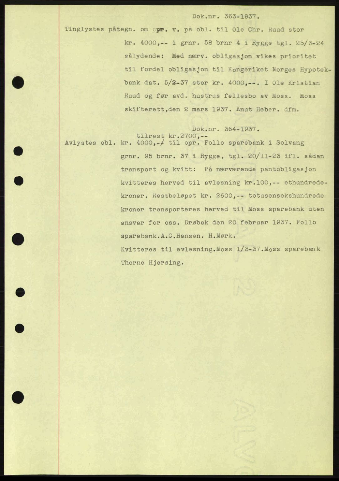 Moss sorenskriveri, SAO/A-10168: Pantebok nr. B3, 1937-1937, Dagboknr: 363/1937
