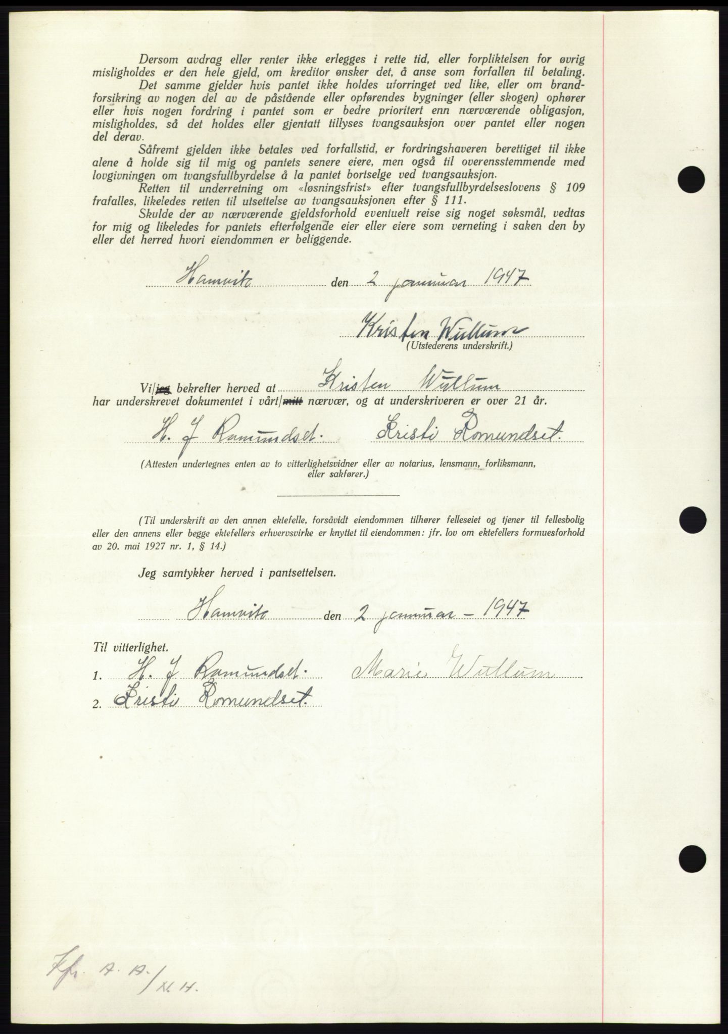 Nordmøre sorenskriveri, AV/SAT-A-4132/1/2/2Ca: Pantebok nr. B95, 1946-1947, Dagboknr: 180/1947