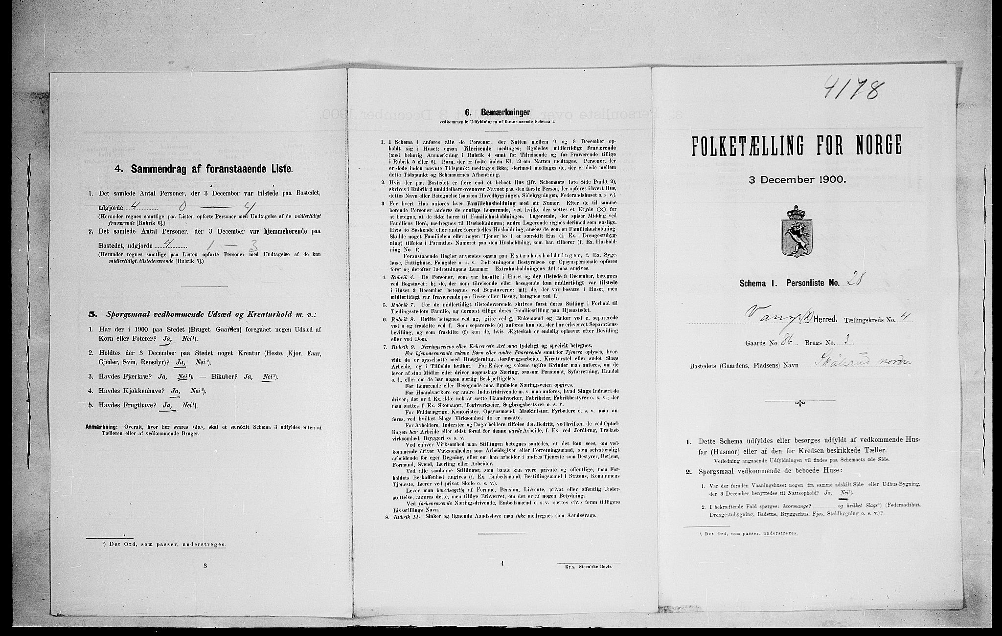 SAH, Folketelling 1900 for 0414 Vang herred, 1900, s. 1037