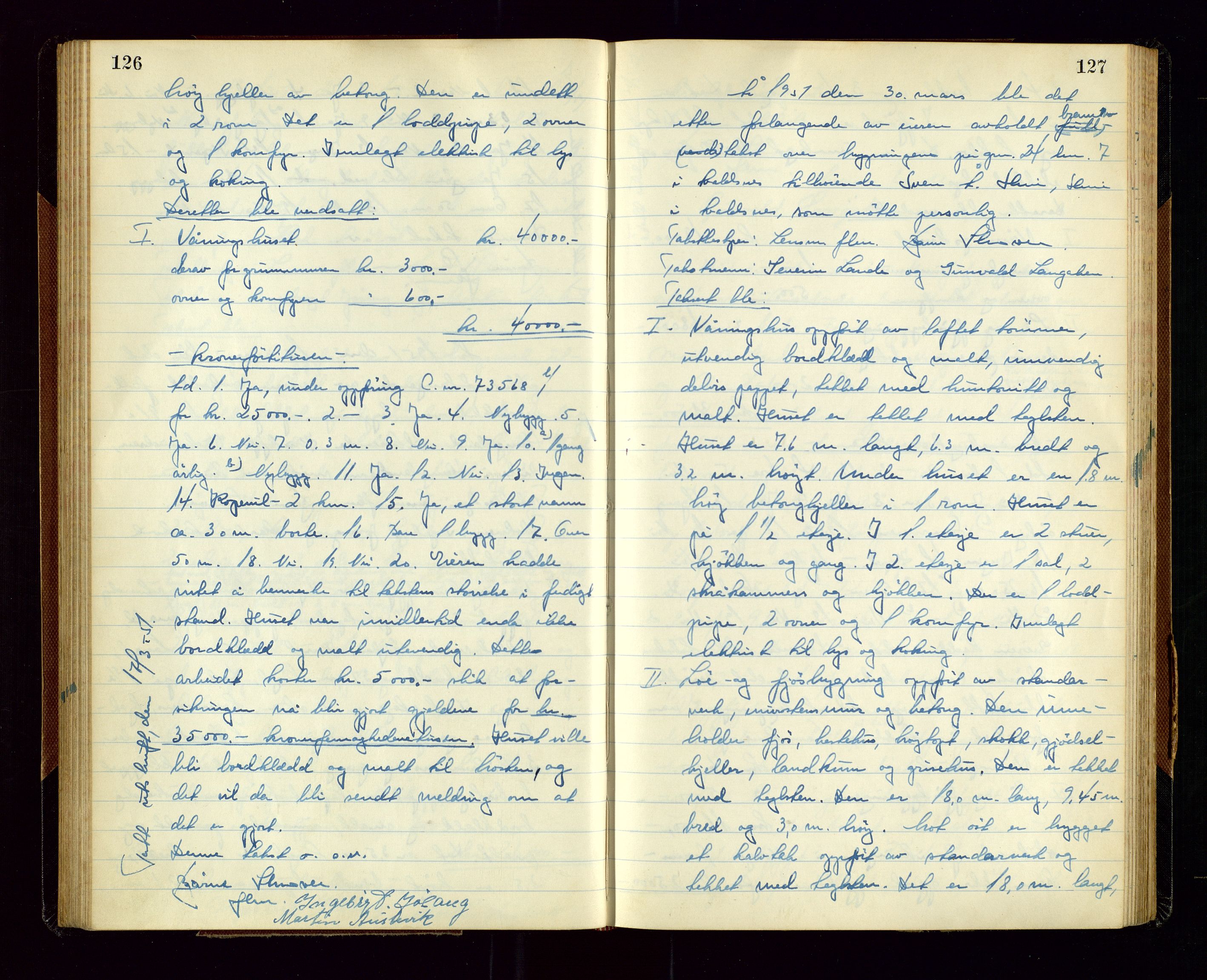 Avaldsnes lensmannskontor, AV/SAST-A-100286/Goa/L0003: "Branntakstprotokoll", 1949-1953, s. 126-127