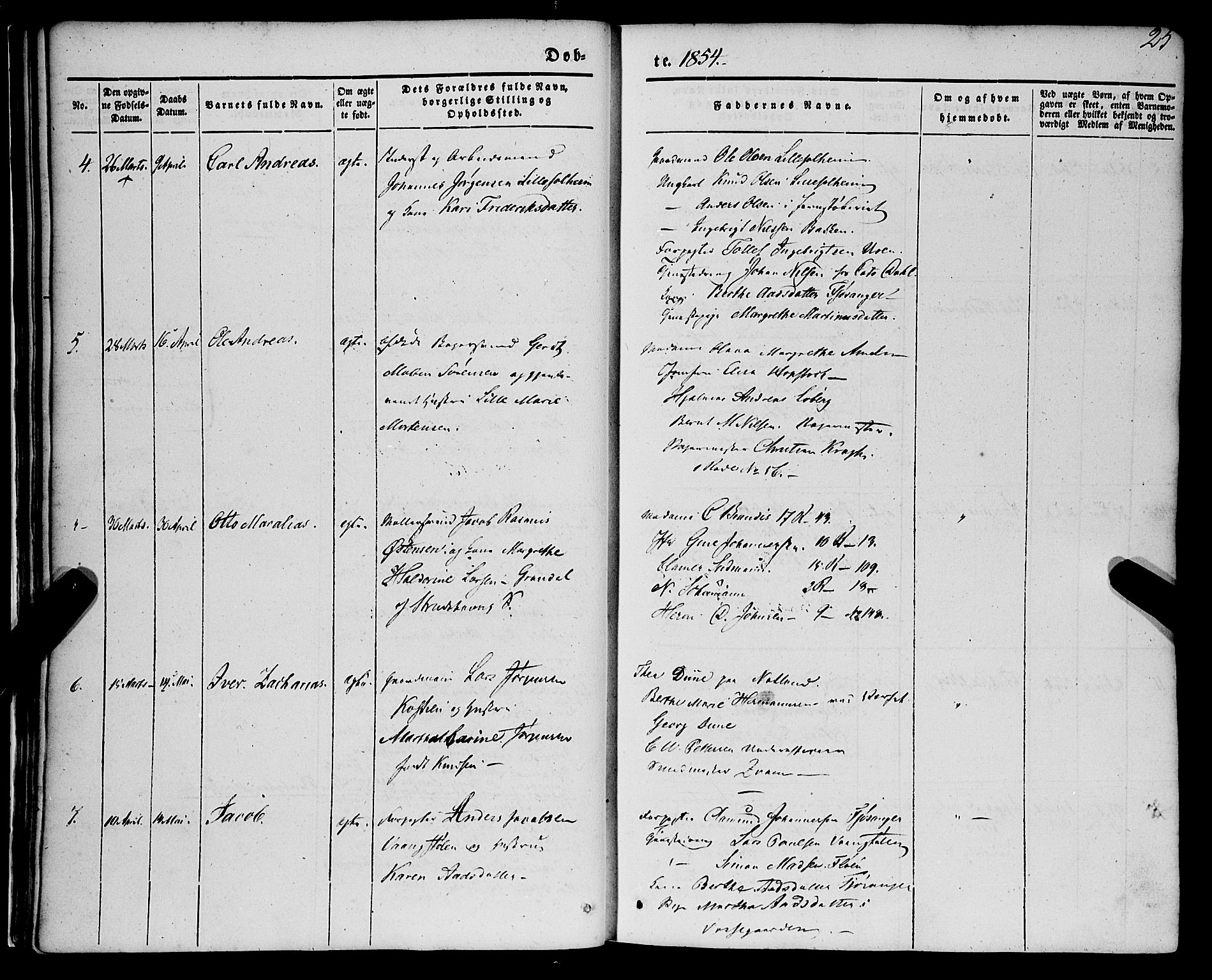 St. Jørgens hospital og Årstad sokneprestembete, AV/SAB-A-99934: Ministerialbok nr. A 4, 1844-1863, s. 25