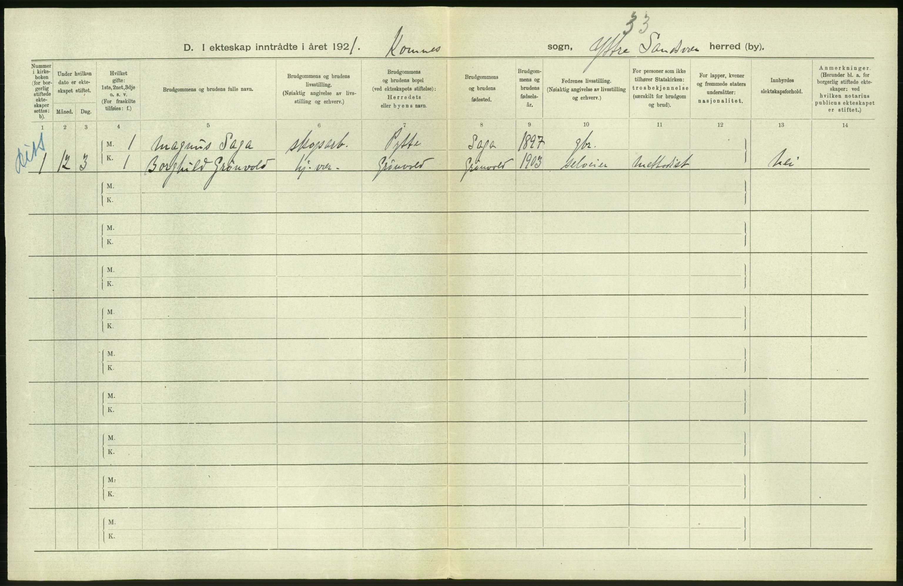 Statistisk sentralbyrå, Sosiodemografiske emner, Befolkning, AV/RA-S-2228/D/Df/Dfc/Dfca/L0019: Buskerud fylke: Levendefødte menn og kvinner, samt gifte, dødfødte. Byer og bygder., 1921, s. 268