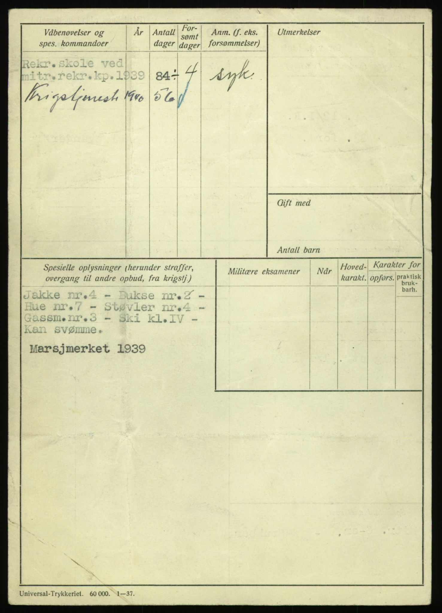 Forsvaret, Troms infanteriregiment nr. 16, AV/RA-RAFA-3146/P/Pa/L0023: Rulleblad for regimentets menige mannskaper, årsklasse 1939, 1939, s. 240