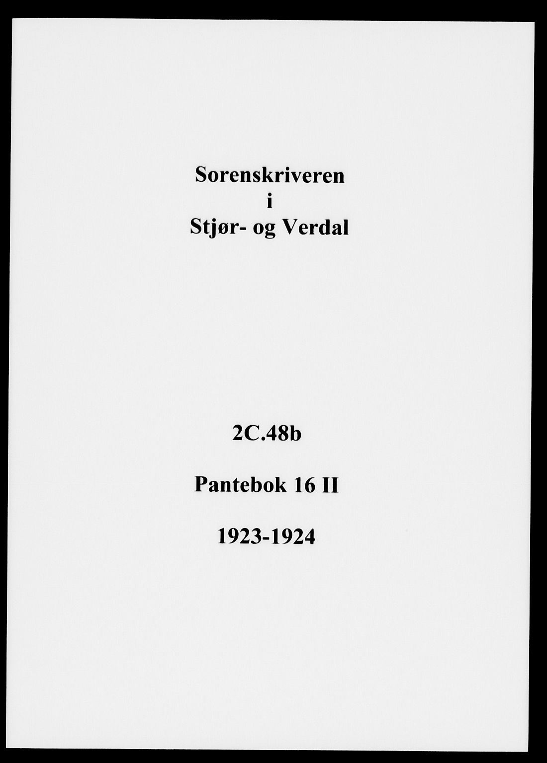 Stjør- og Verdal sorenskriveri, AV/SAT-A-4167/1/2/2C/L0048: Pantebok nr. 16II, 1923-1924