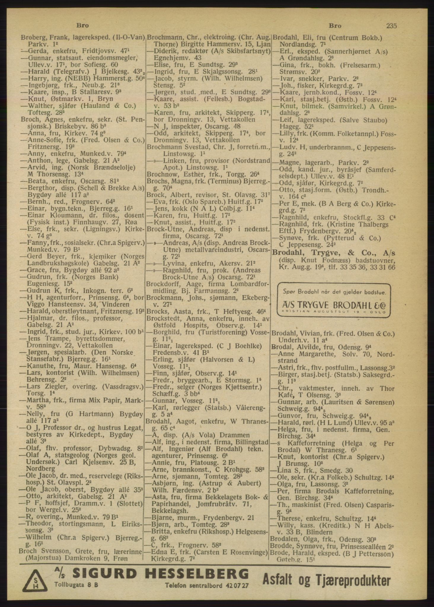 Kristiania/Oslo adressebok, PUBL/-, 1949, s. 235
