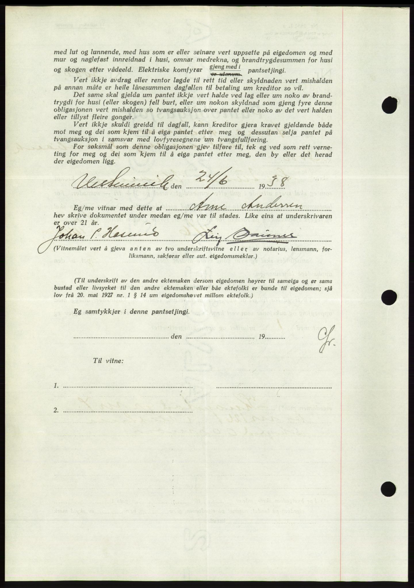 Søre Sunnmøre sorenskriveri, AV/SAT-A-4122/1/2/2C/L0065: Pantebok nr. 59, 1938-1938, Dagboknr: 890/1938