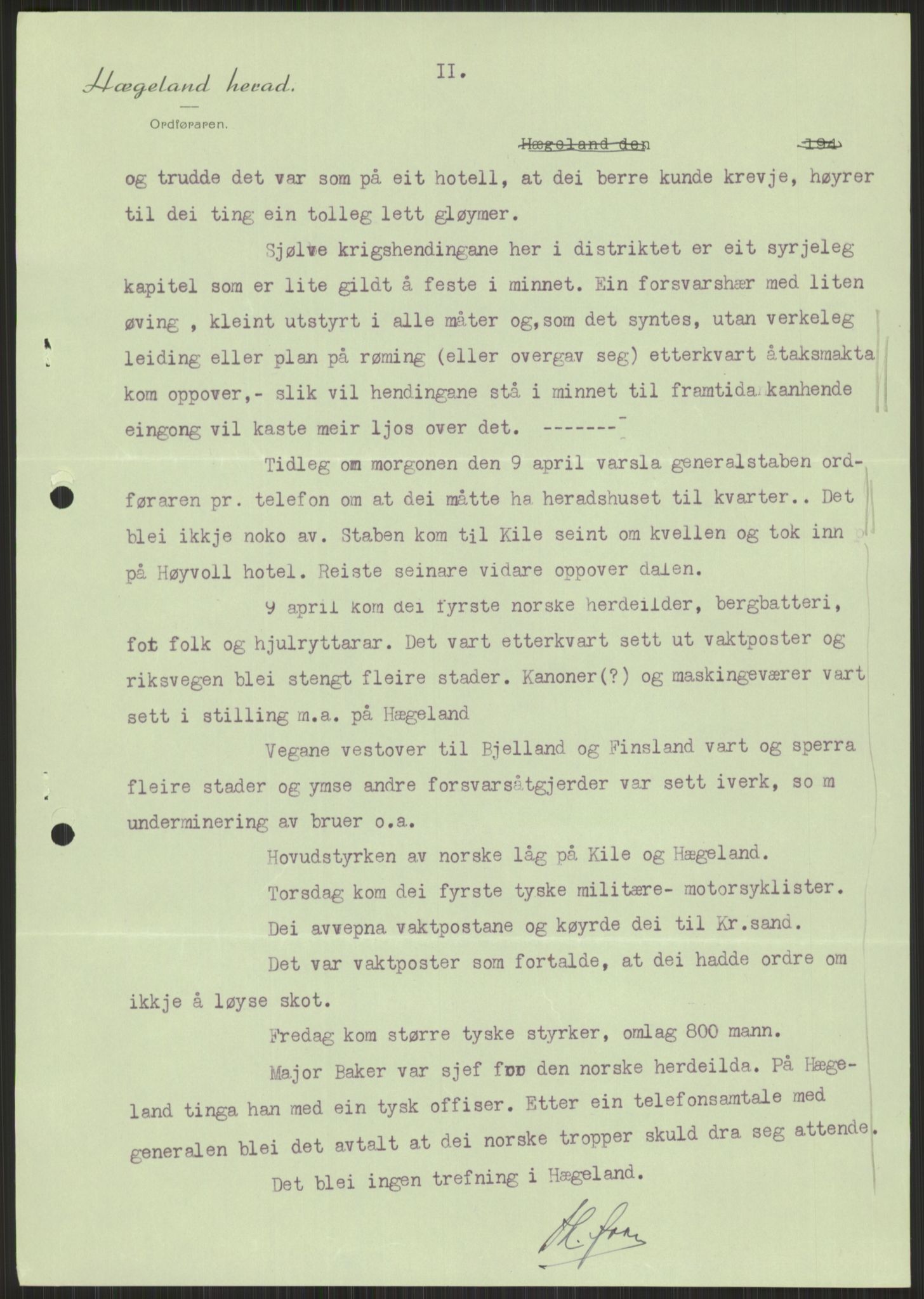 Forsvaret, Forsvarets krigshistoriske avdeling, AV/RA-RAFA-2017/Y/Ya/L0014: II-C-11-31 - Fylkesmenn.  Rapporter om krigsbegivenhetene 1940., 1940, s. 842