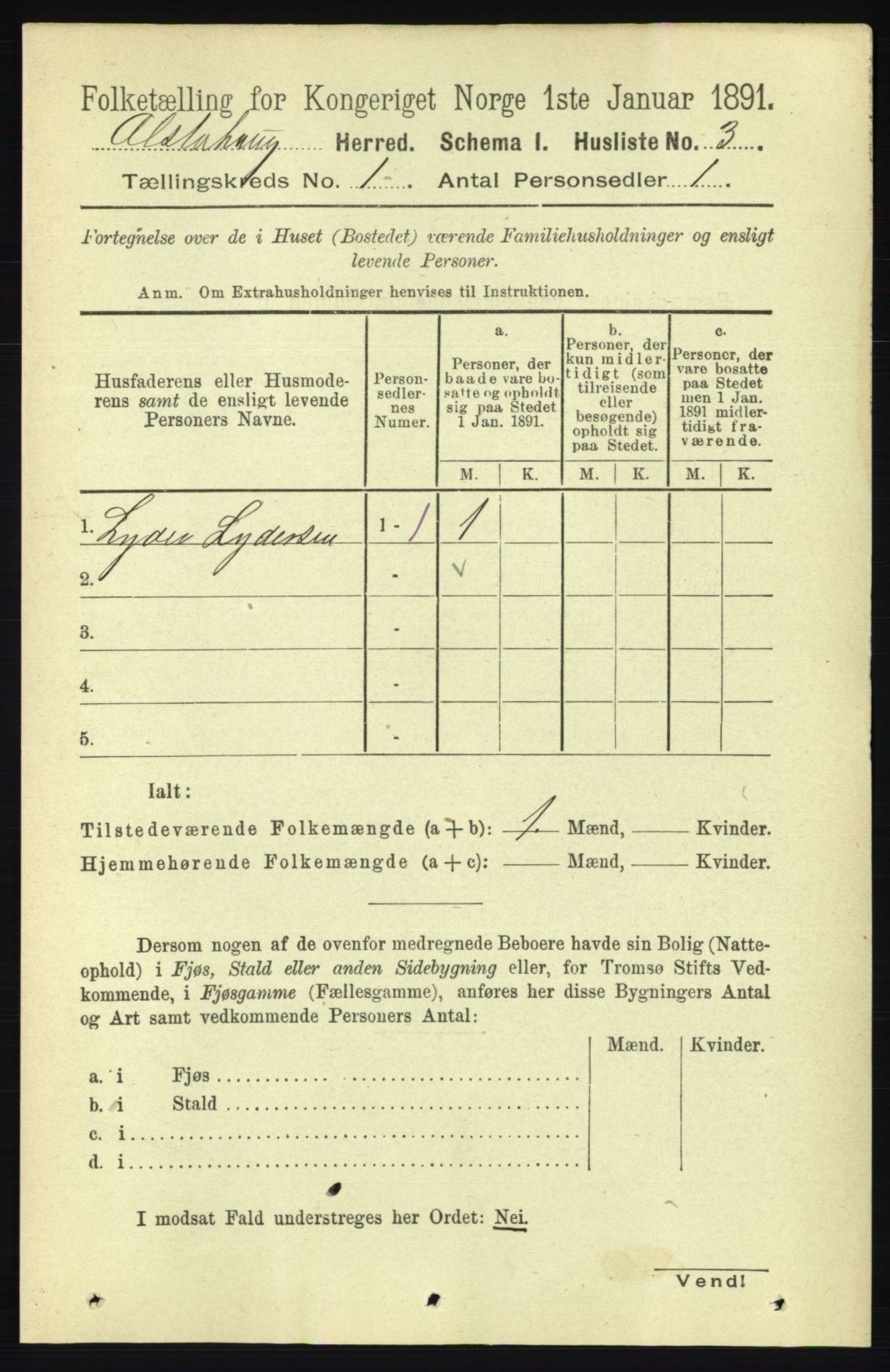 RA, Folketelling 1891 for 1820 Alstahaug herred, 1891, s. 38