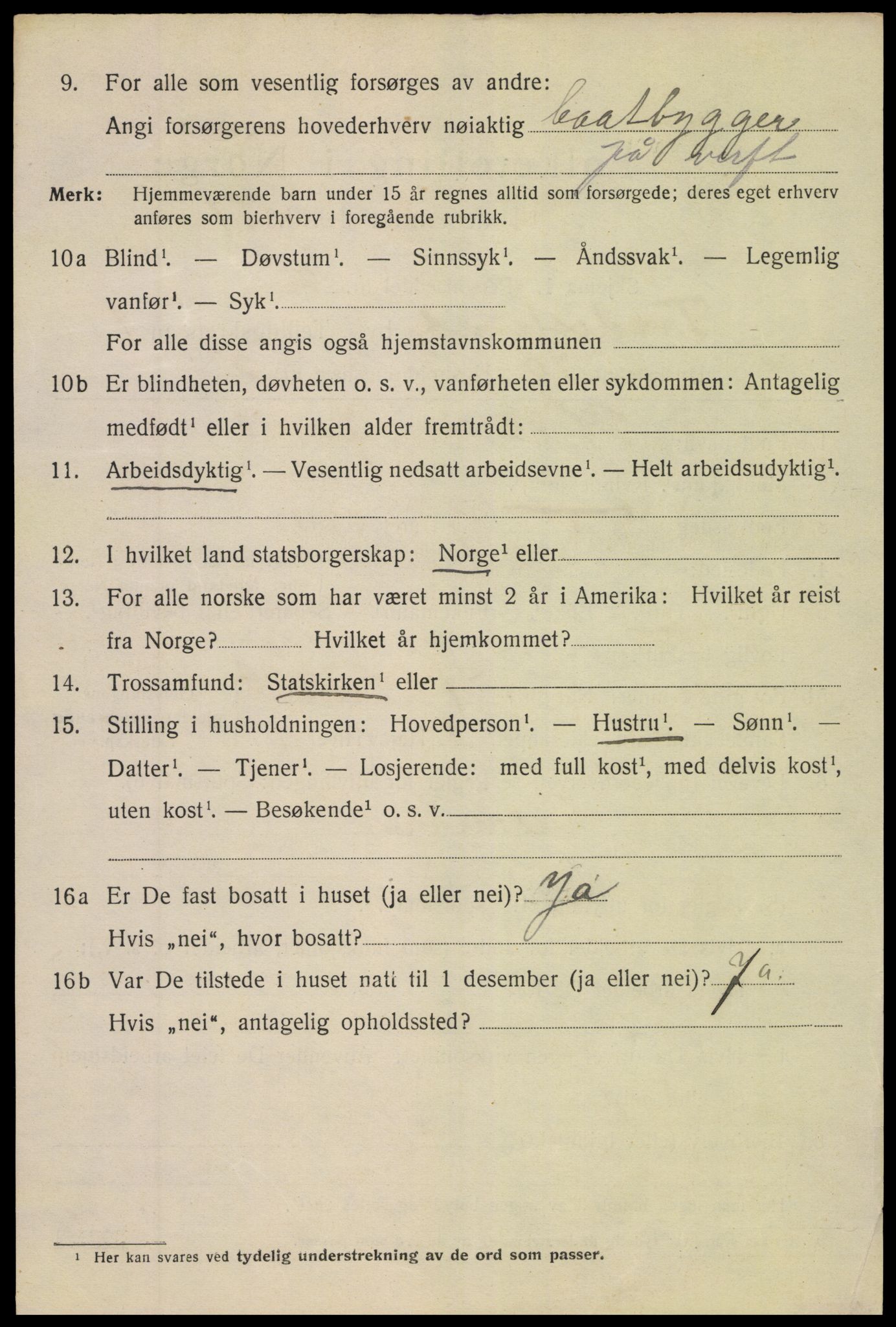 SAK, Folketelling 1920 for 0902 Tvedestrand ladested, 1920, s. 2112