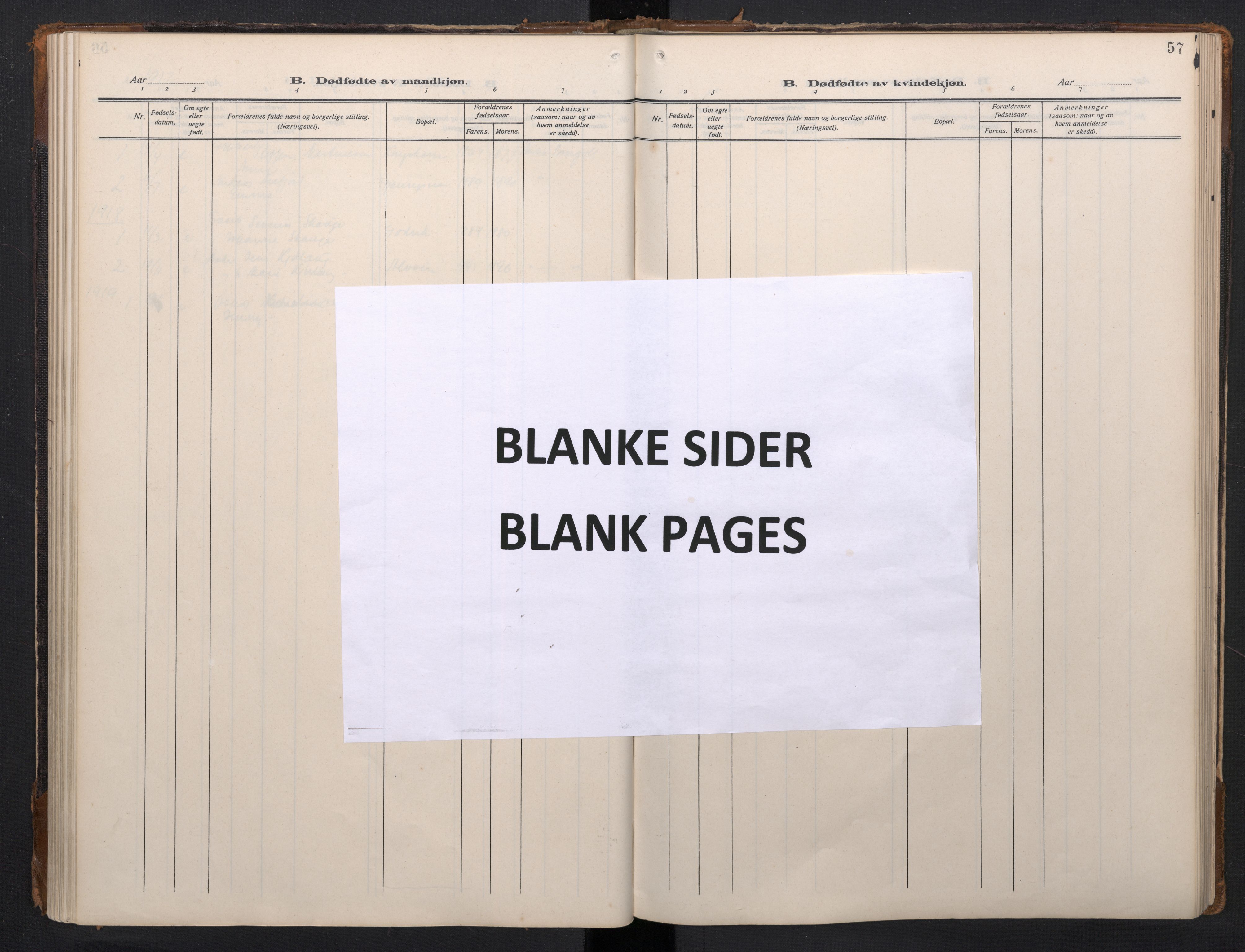 Laksevåg Sokneprestembete, AV/SAB-A-76501/H/Ha/Haa/Haah/L0001: Ministerialbok nr. H 1, 1915-1934, s. 57