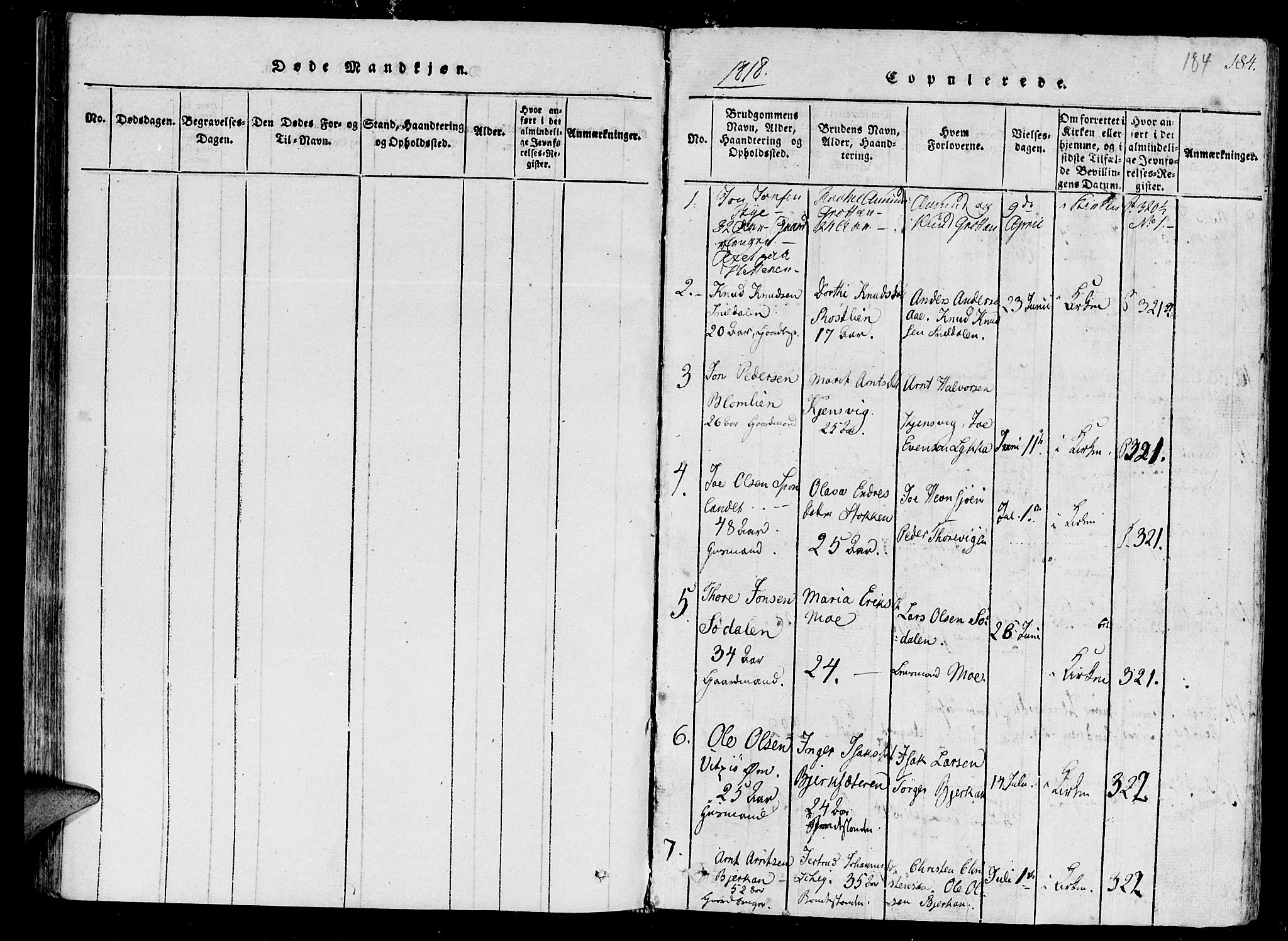 Ministerialprotokoller, klokkerbøker og fødselsregistre - Sør-Trøndelag, AV/SAT-A-1456/630/L0491: Ministerialbok nr. 630A04, 1818-1830, s. 184