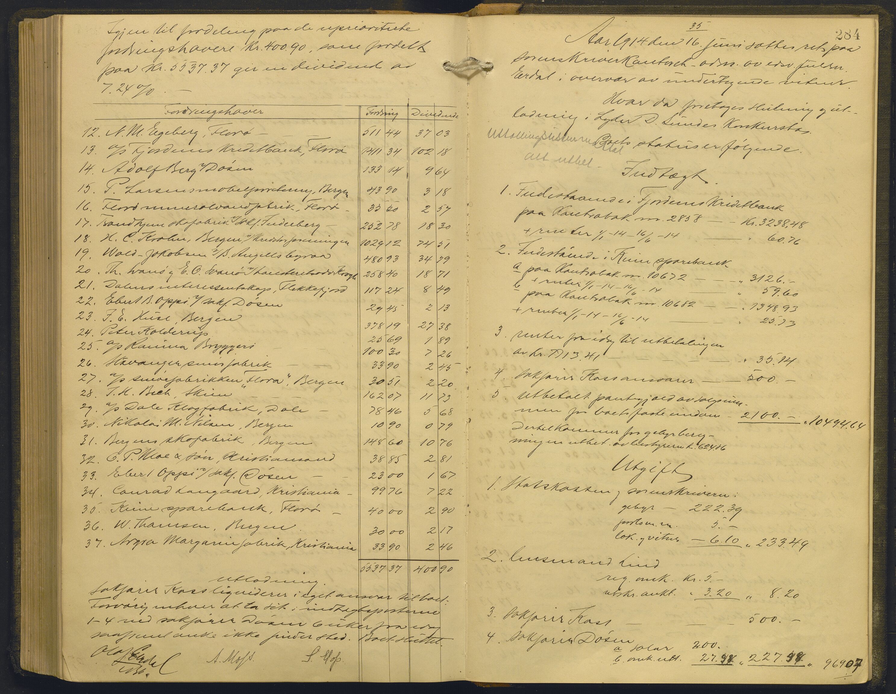 Sunnfjord tingrett, AV/SAB-A-3201/1/H/Hd/L0010: Skifteutlodningsprotokoll, 1907-1914, s. 283b-284a