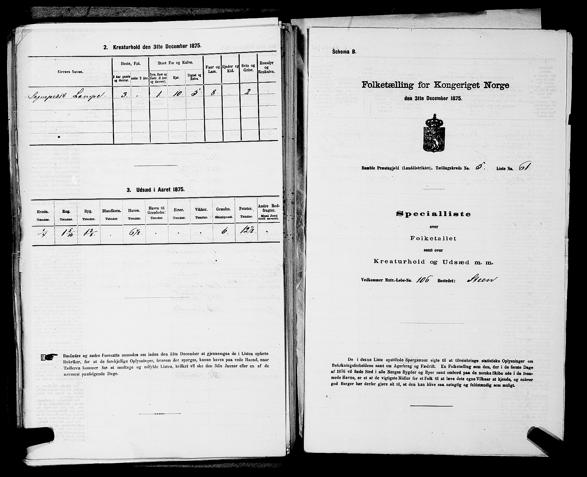 SAKO, Folketelling 1875 for 0814L Bamble prestegjeld, Bamble sokn, 1875, s. 856