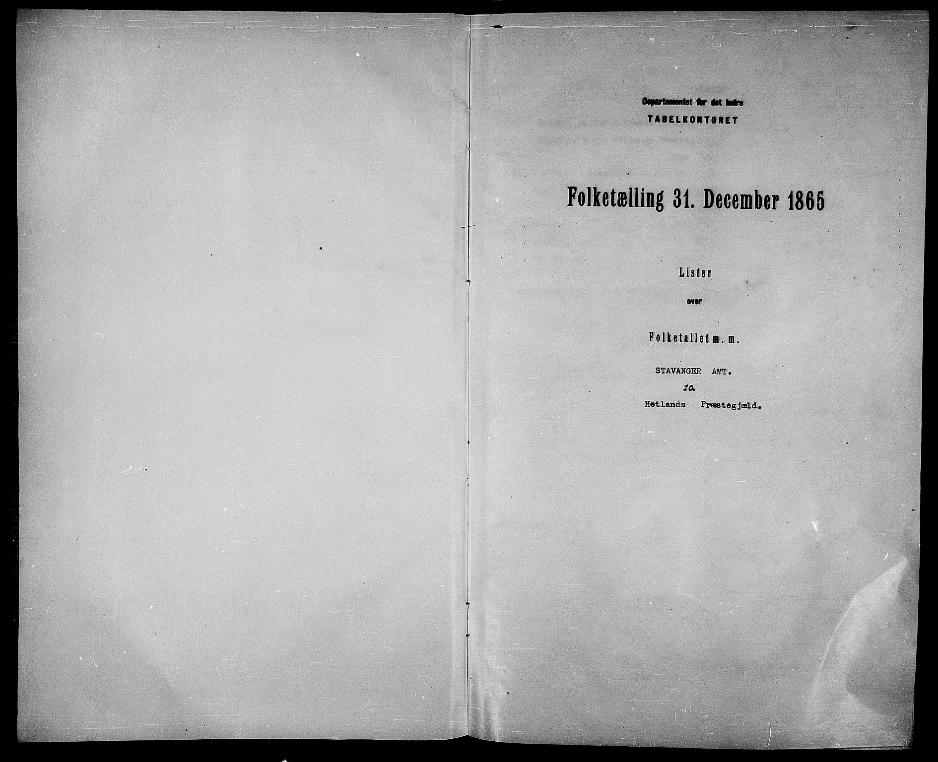 RA, Folketelling 1865 for 1126P Hetland prestegjeld, 1865, s. 4