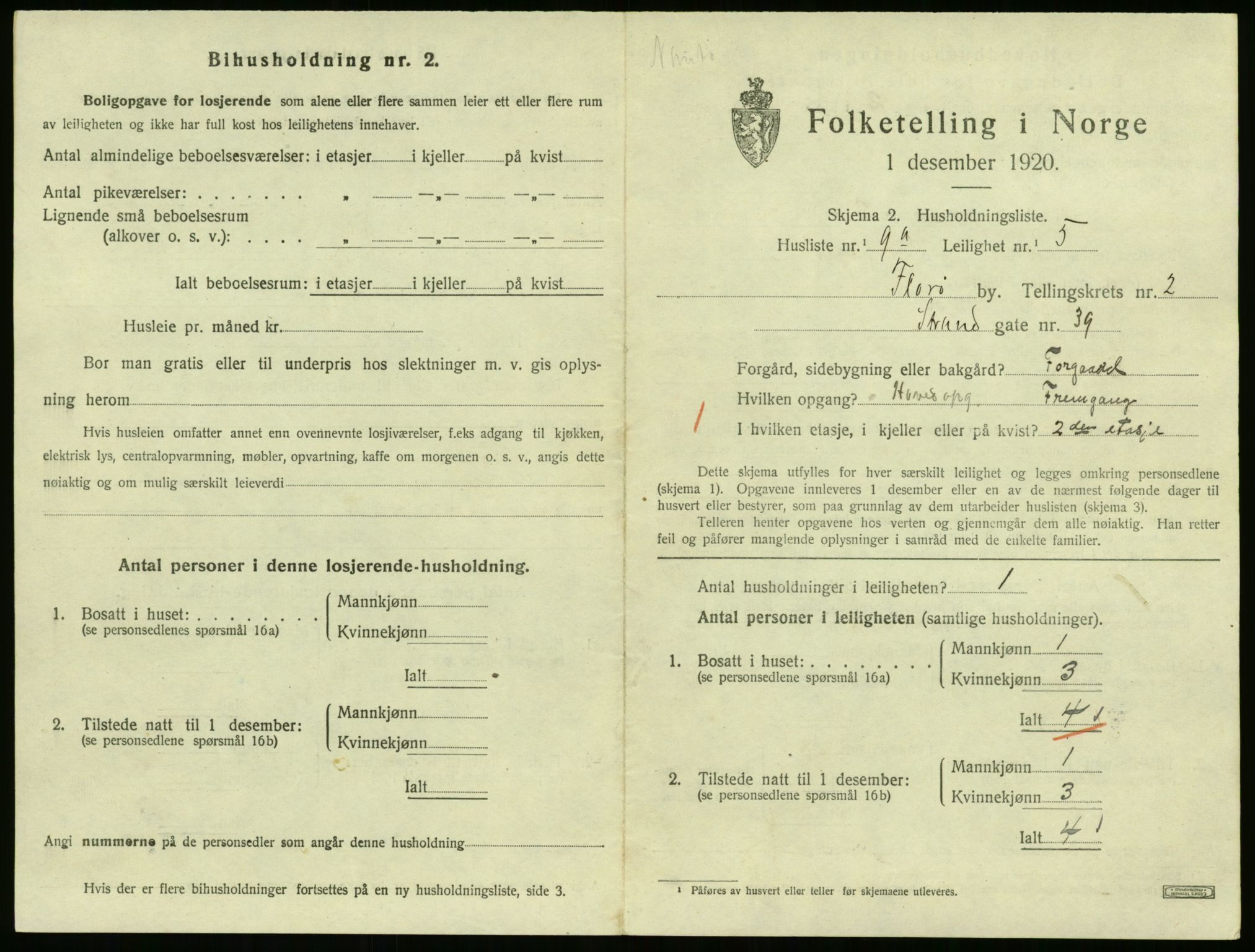 SAB, Folketelling 1920 for 1401 Florø ladested, 1920, s. 1062