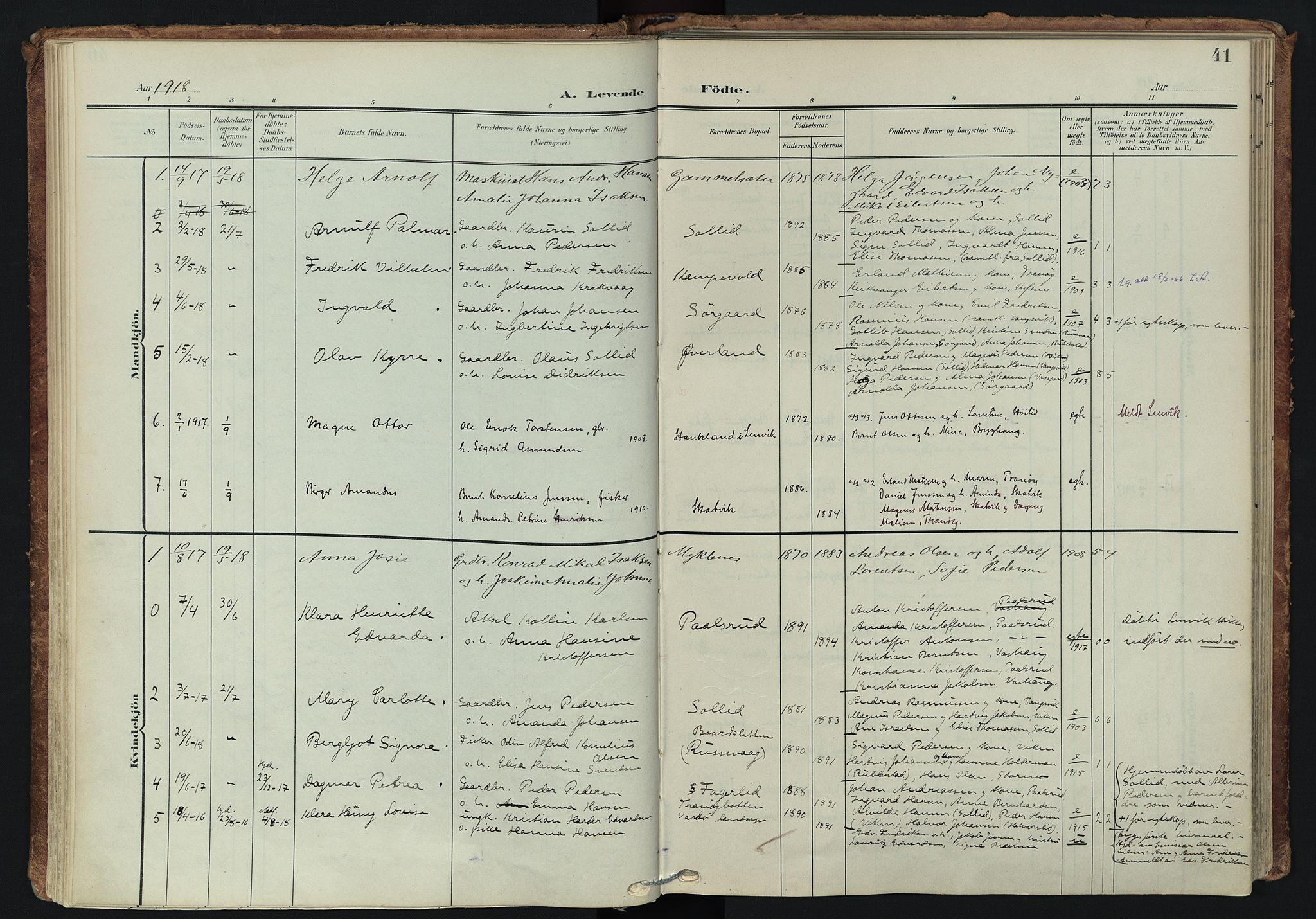 Tranøy sokneprestkontor, AV/SATØ-S-1313/I/Ia/Iaa/L0014kirke: Ministerialbok nr. 14, 1905-1919, s. 41
