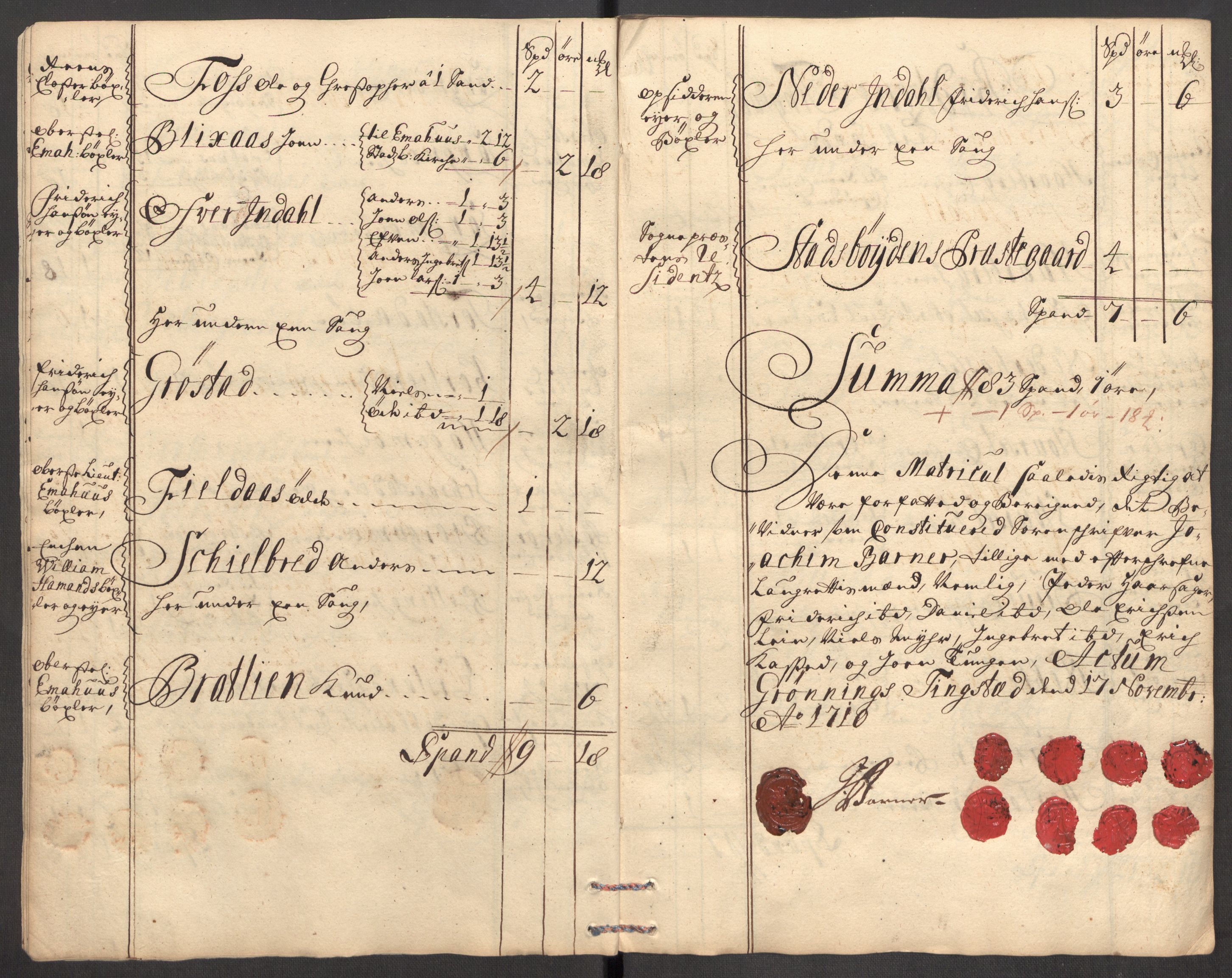 Rentekammeret inntil 1814, Reviderte regnskaper, Fogderegnskap, AV/RA-EA-4092/R57/L3859: Fogderegnskap Fosen, 1710, s. 27