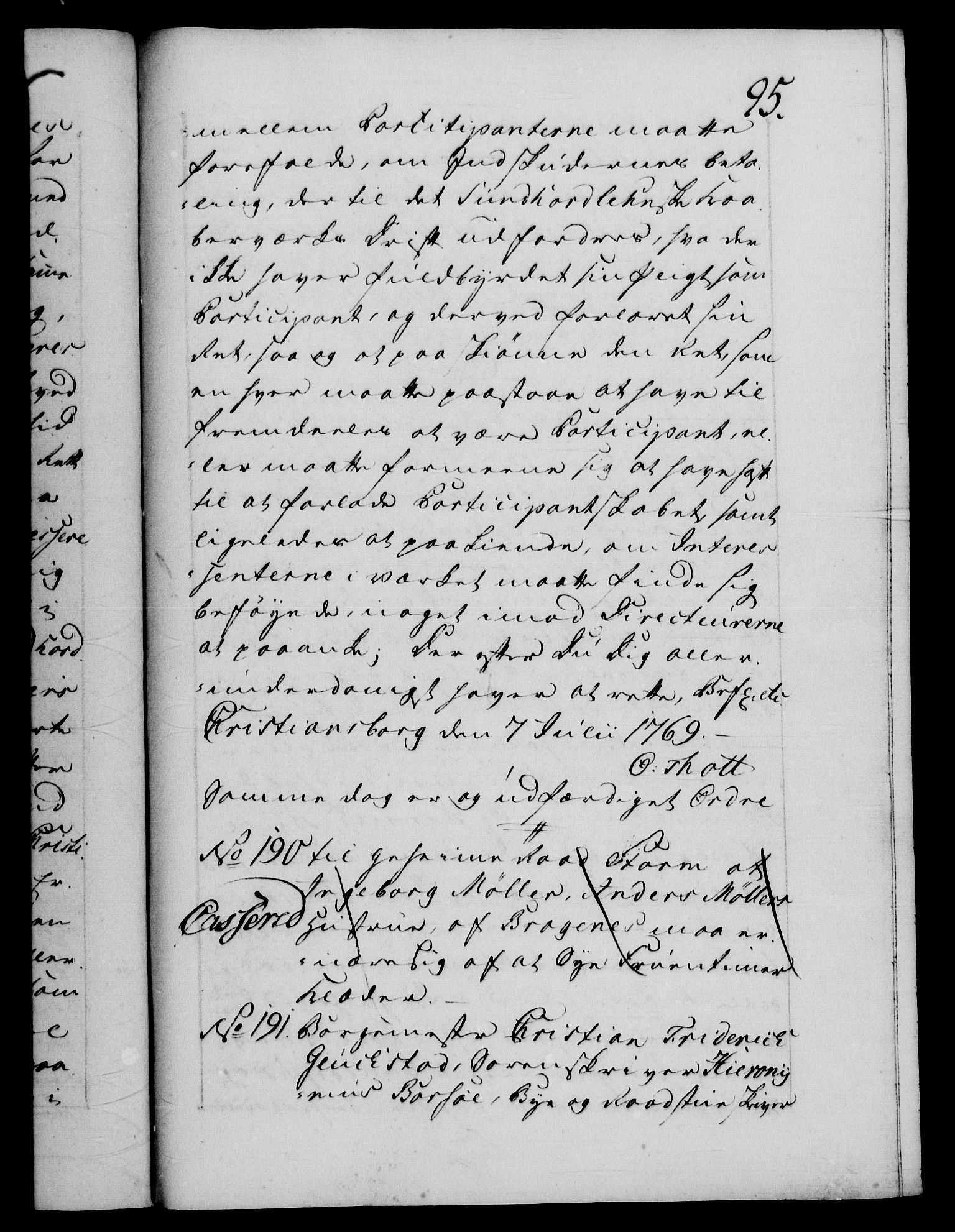 Danske Kanselli 1572-1799, AV/RA-EA-3023/F/Fc/Fca/Fcab/L0039: Norske tegnelser, 1769-1771, s. 95a