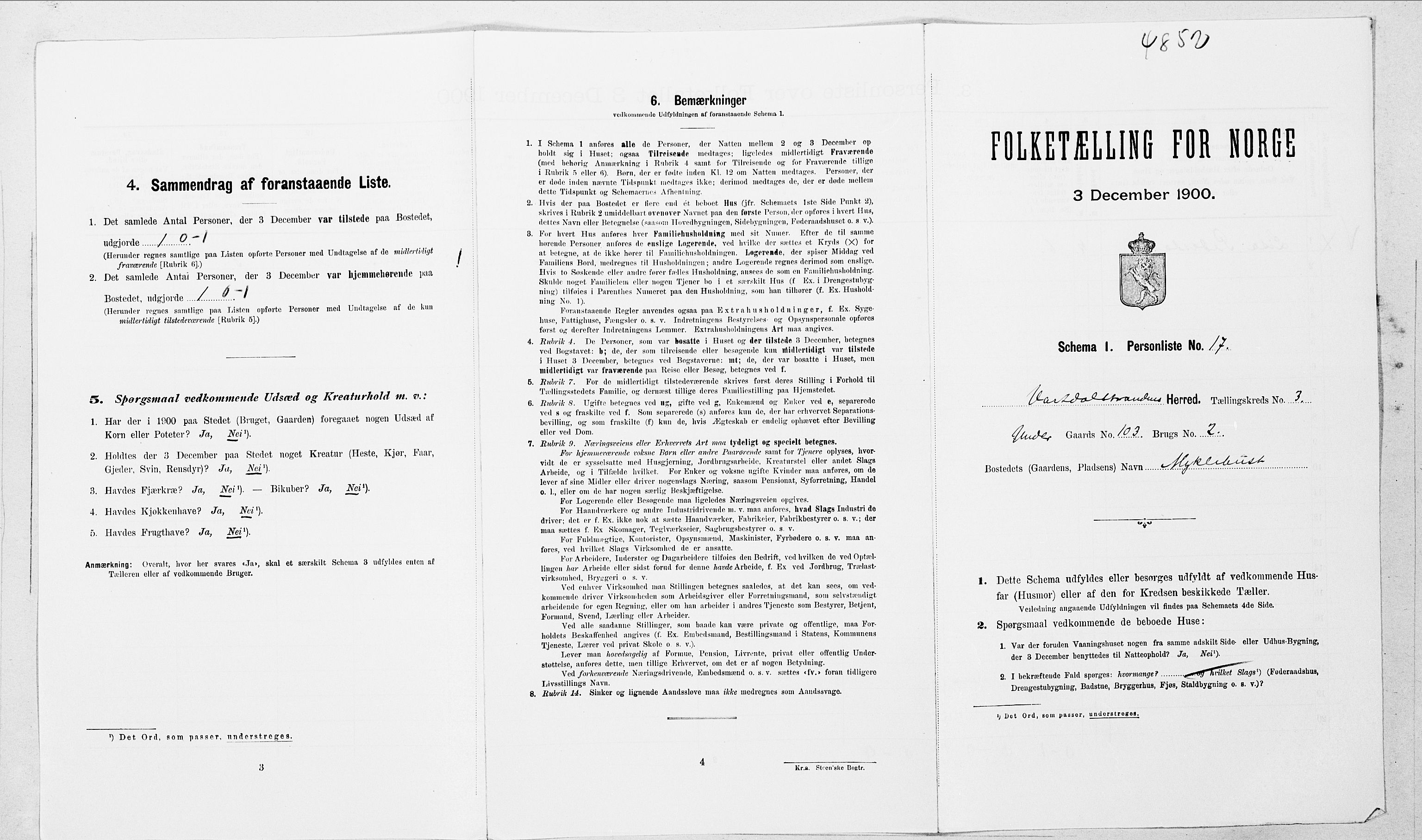 SAT, Folketelling 1900 for 1521 Vartdal herred, 1900, s. 167