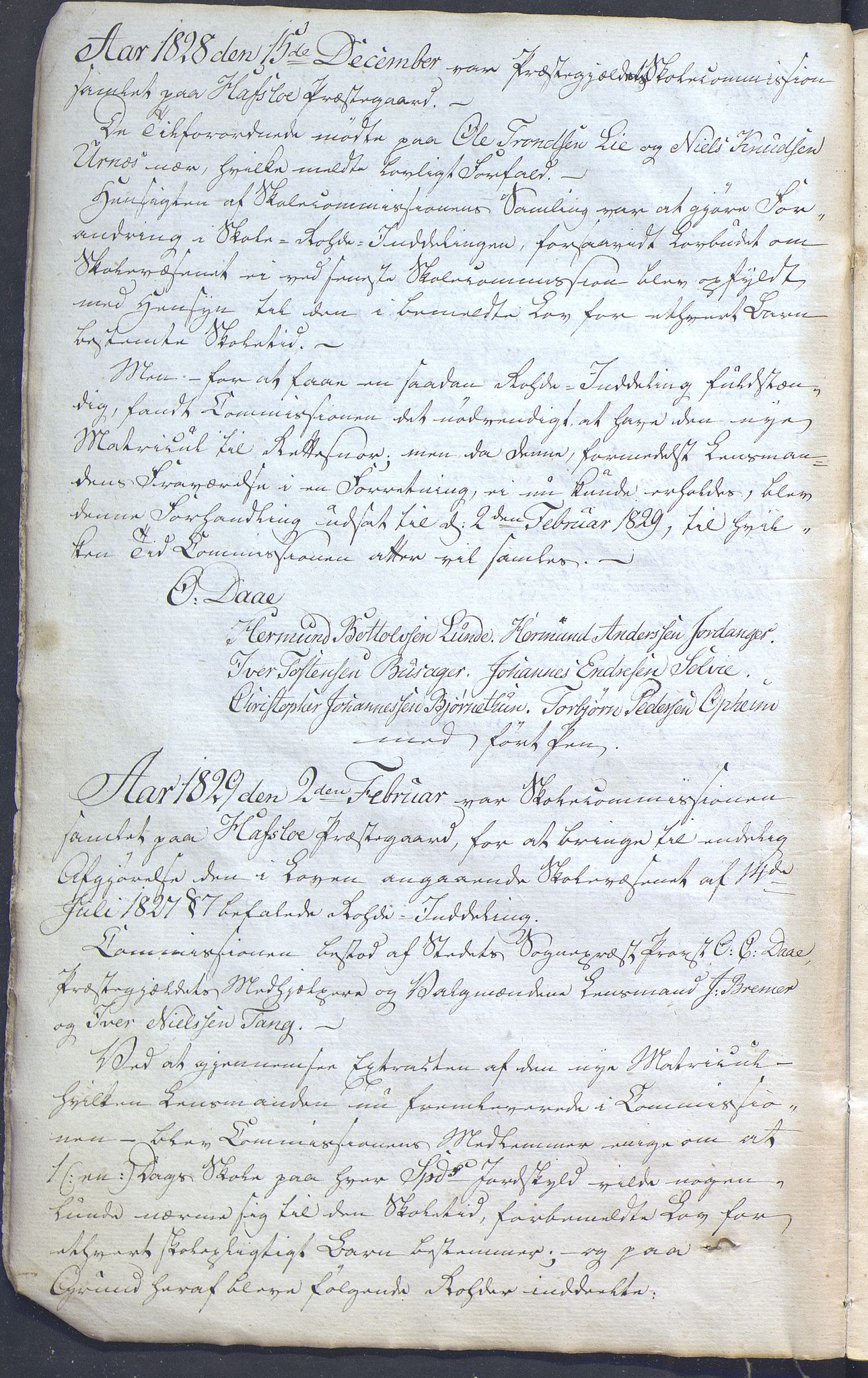 Hafslo kommune. Skulestyret, VLFK/K-14250.510/100/L0001: møtebok for Hafslo skulestyre, 1827-1855