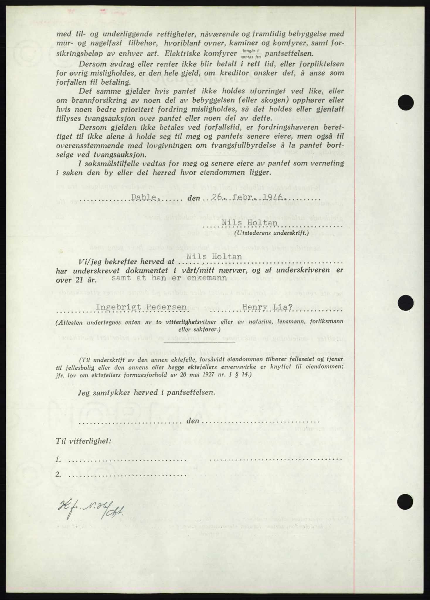 Nordmøre sorenskriveri, AV/SAT-A-4132/1/2/2Ca: Pantebok nr. B95, 1946-1947, Dagboknr: 2546/1946