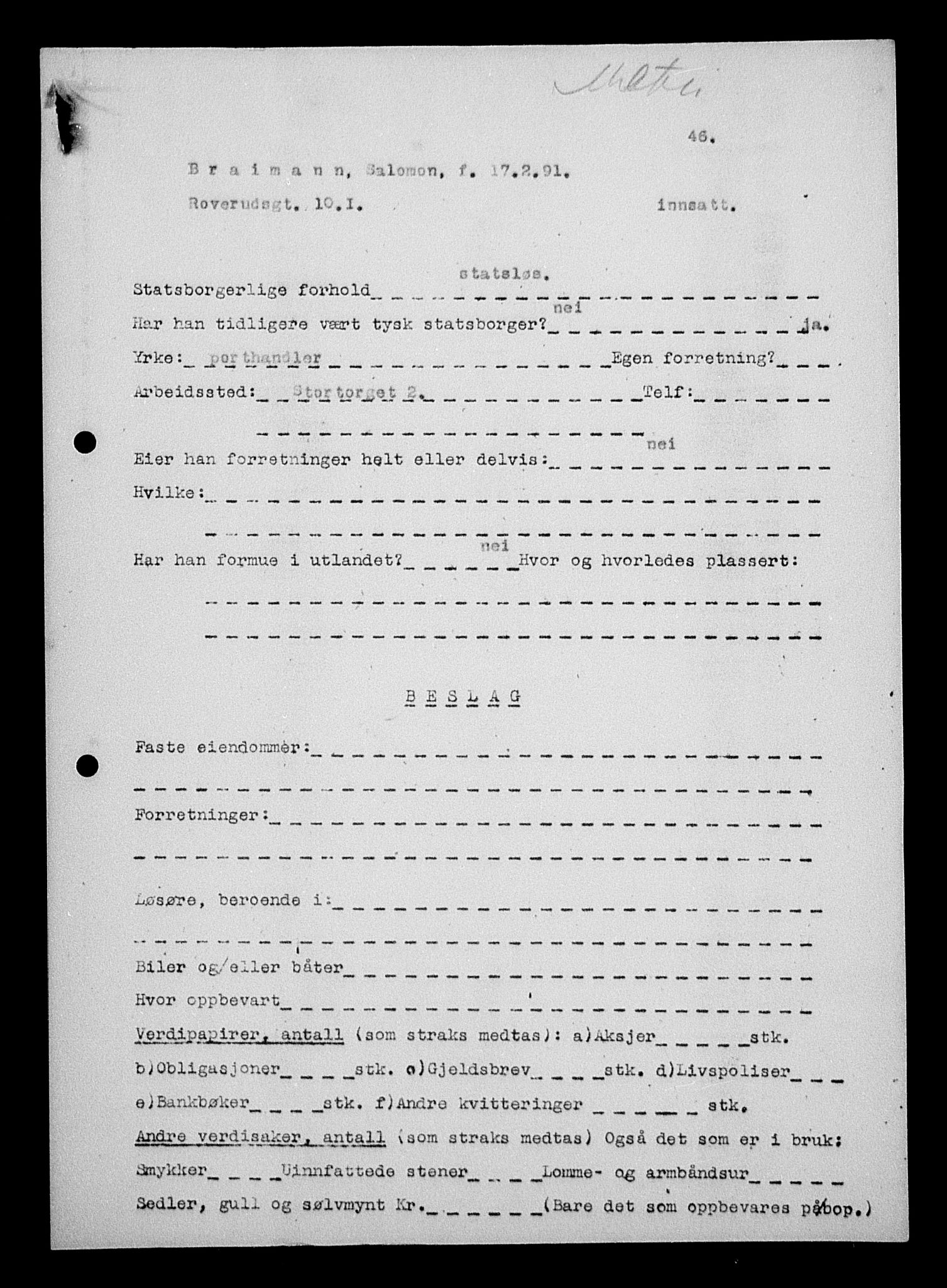 Justisdepartementet, Tilbakeføringskontoret for inndratte formuer, AV/RA-S-1564/H/Hc/Hcc/L0927: --, 1945-1947, s. 437
