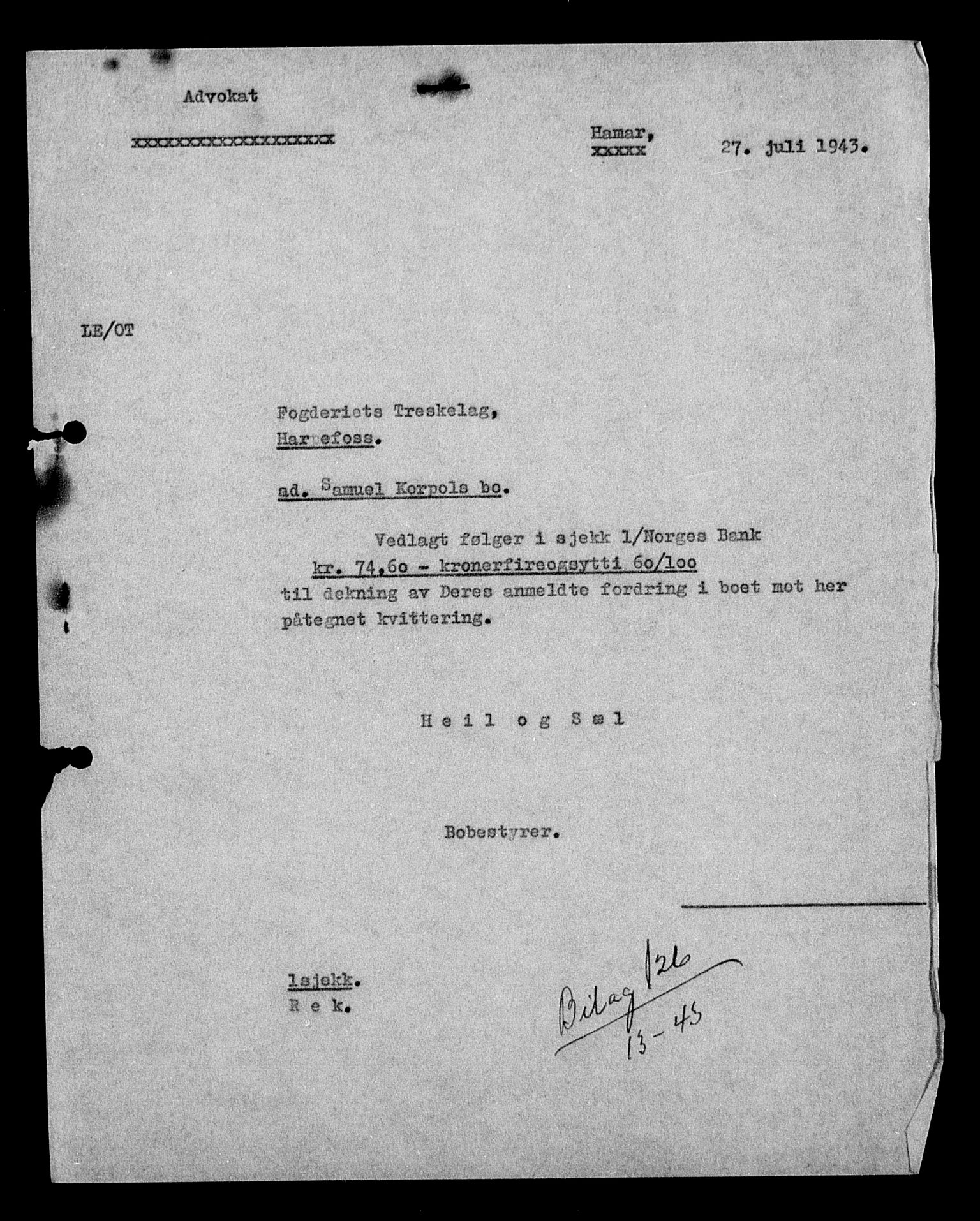 Justisdepartementet, Tilbakeføringskontoret for inndratte formuer, AV/RA-S-1564/H/Hc/Hcc/L0949: --, 1945-1947, s. 551