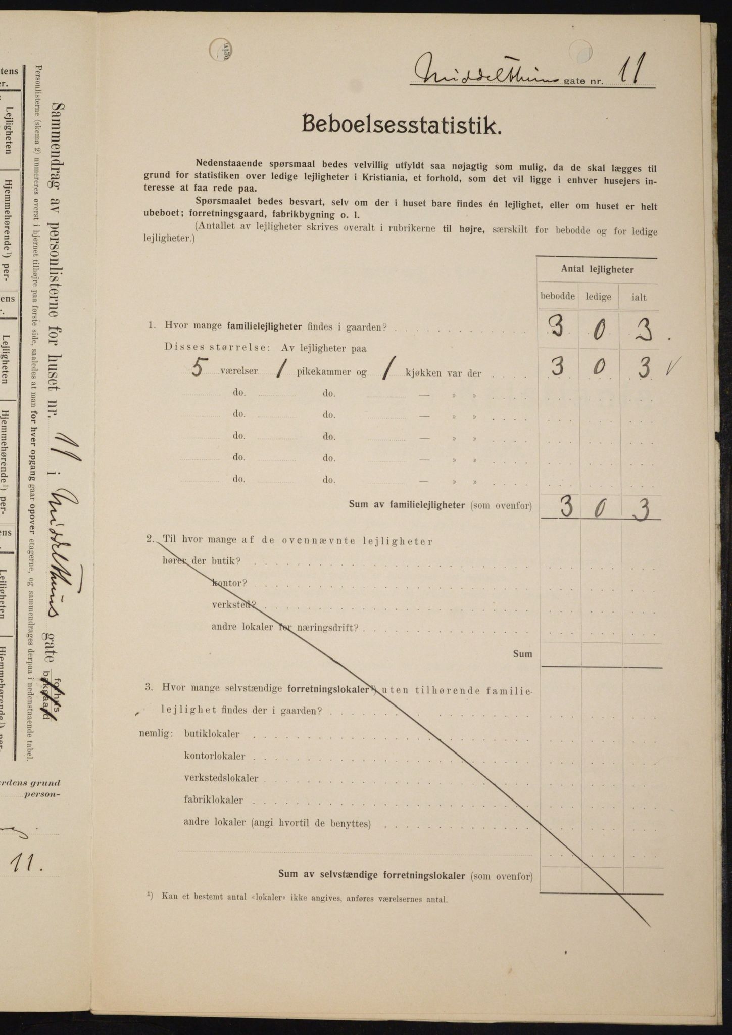 OBA, Kommunal folketelling 1.2.1909 for Kristiania kjøpstad, 1909, s. 68254