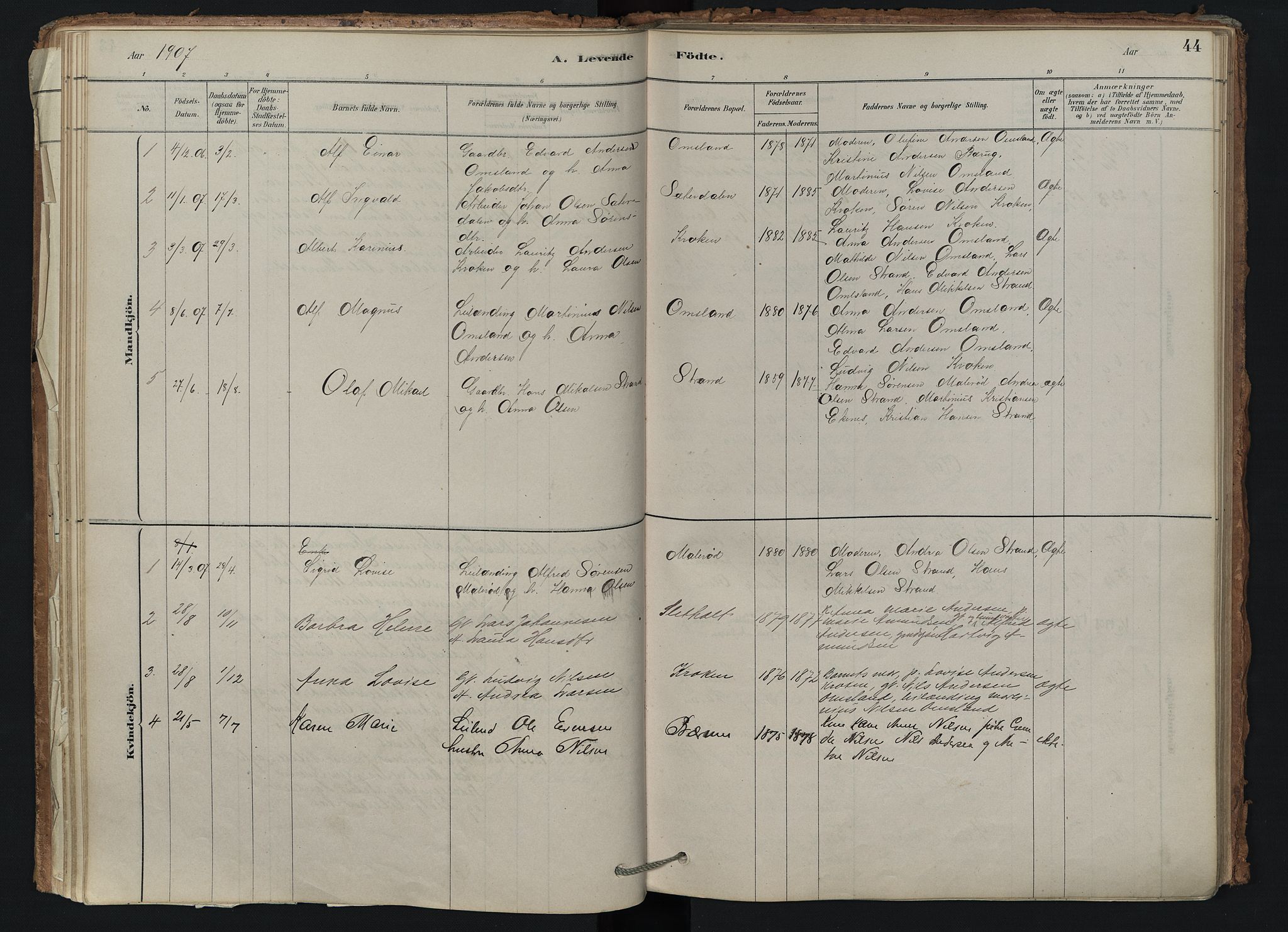 Brunlanes kirkebøker, SAKO/A-342/F/Fd/L0001: Ministerialbok nr. IV 1, 1878-1917, s. 44