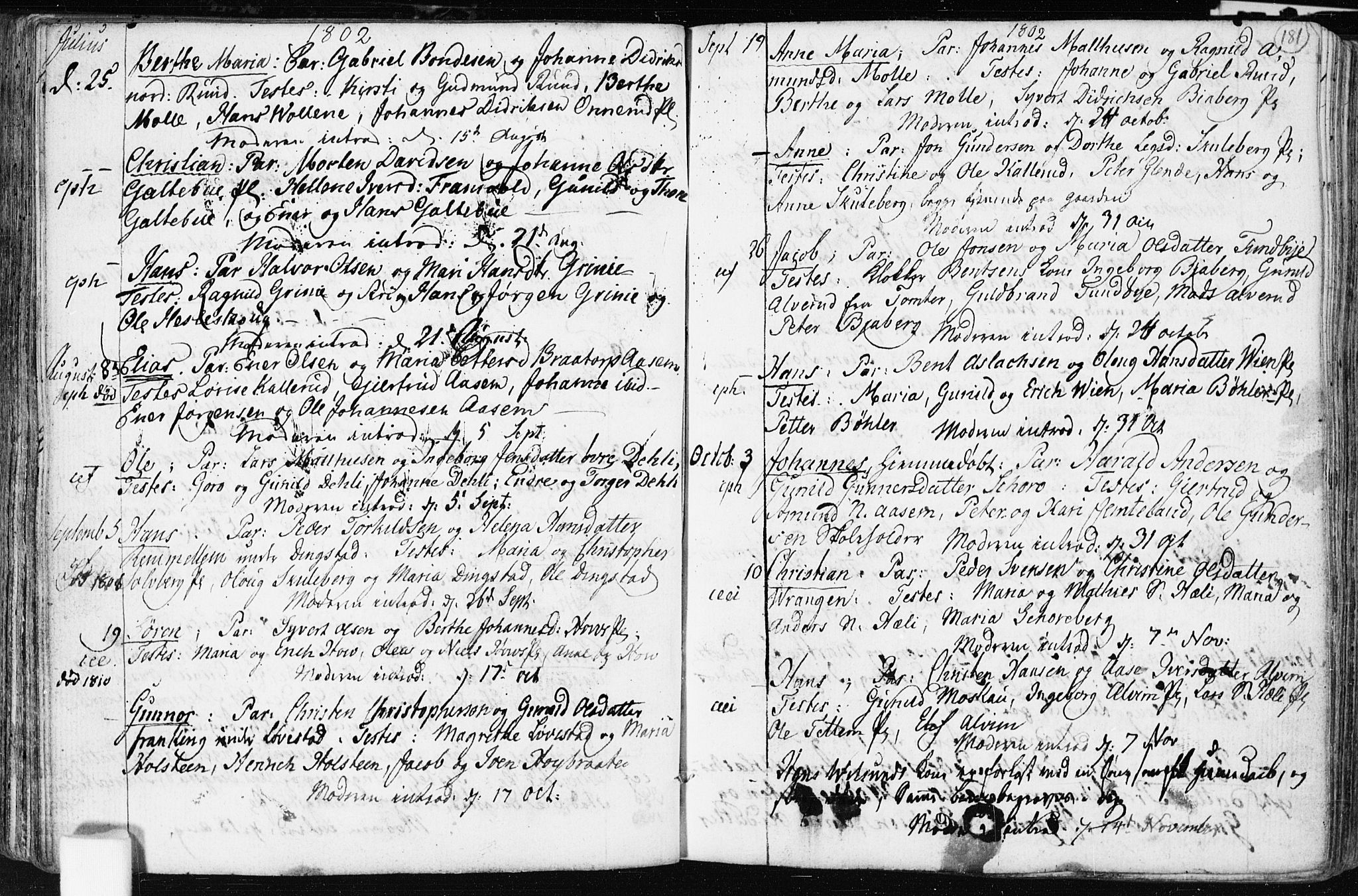 Spydeberg prestekontor Kirkebøker, SAO/A-10924/F/Fa/L0003: Ministerialbok nr. I 3, 1778-1814, s. 181