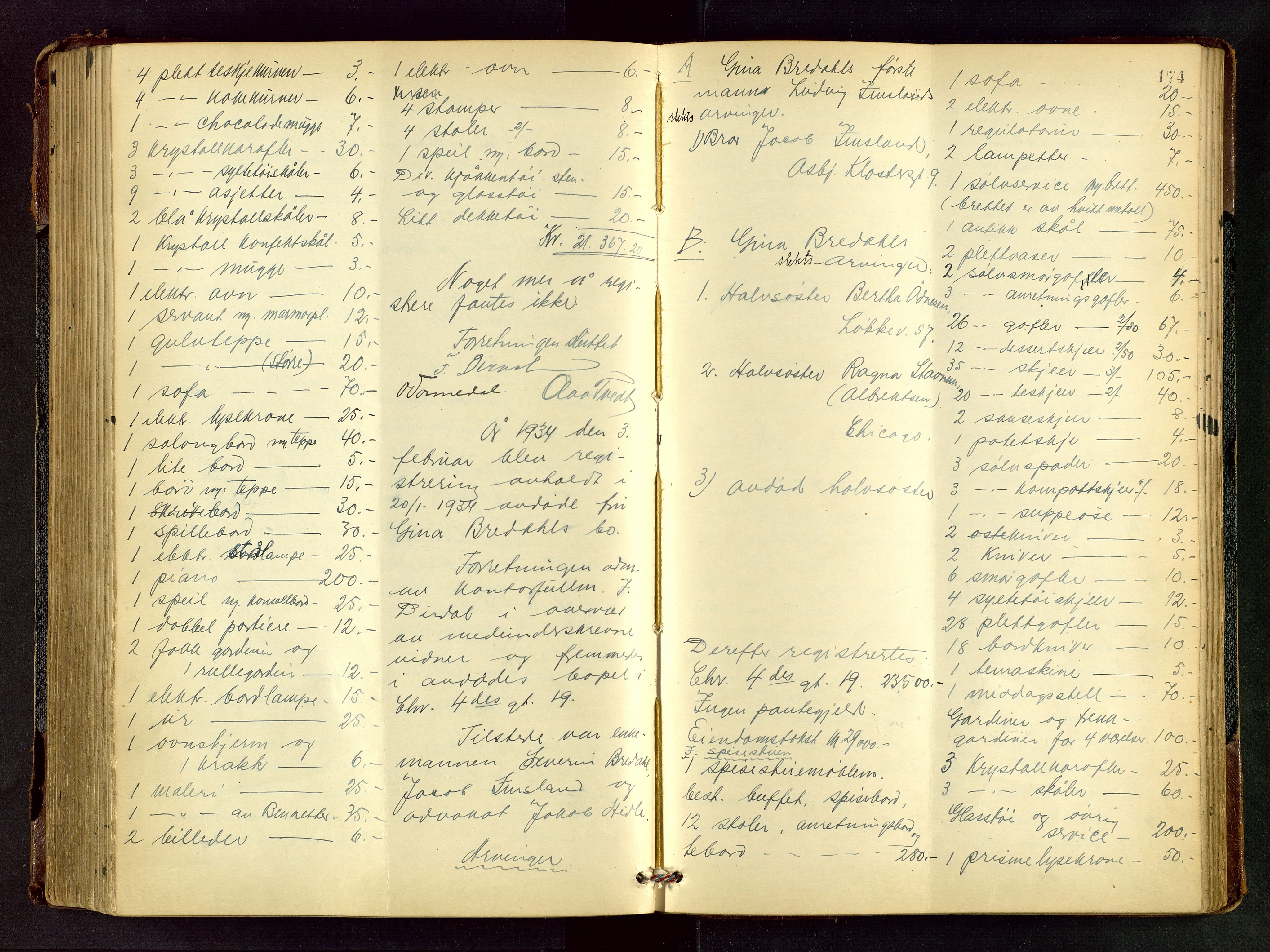 Stavanger skifteforvalter, AV/SAST-A-101412/001/5/53/533BA/L0005: Registreringsprotokoll, 1930-1935, s. 173b-174a