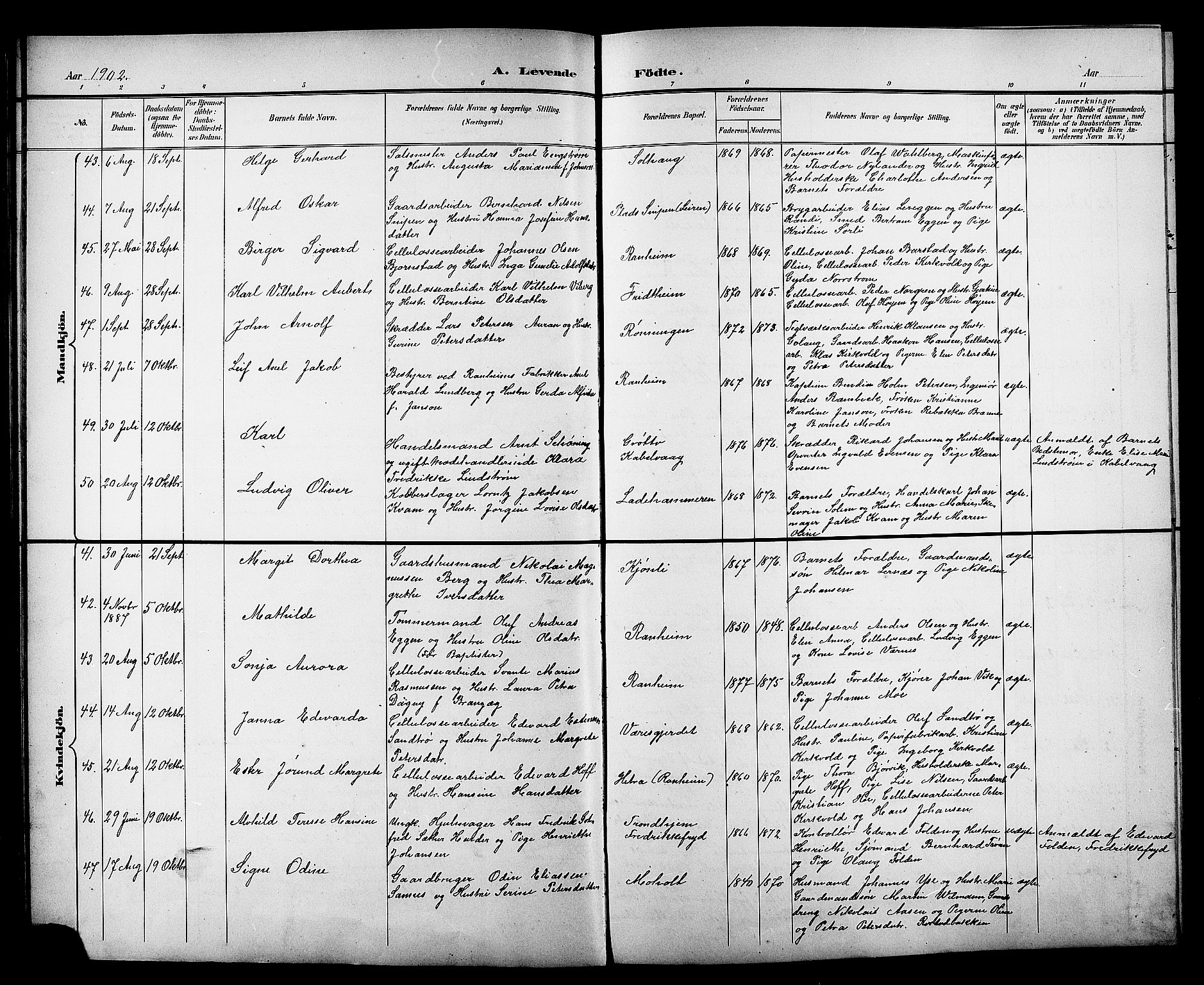 Ministerialprotokoller, klokkerbøker og fødselsregistre - Sør-Trøndelag, AV/SAT-A-1456/606/L0313: Klokkerbok nr. 606C09, 1895-1910