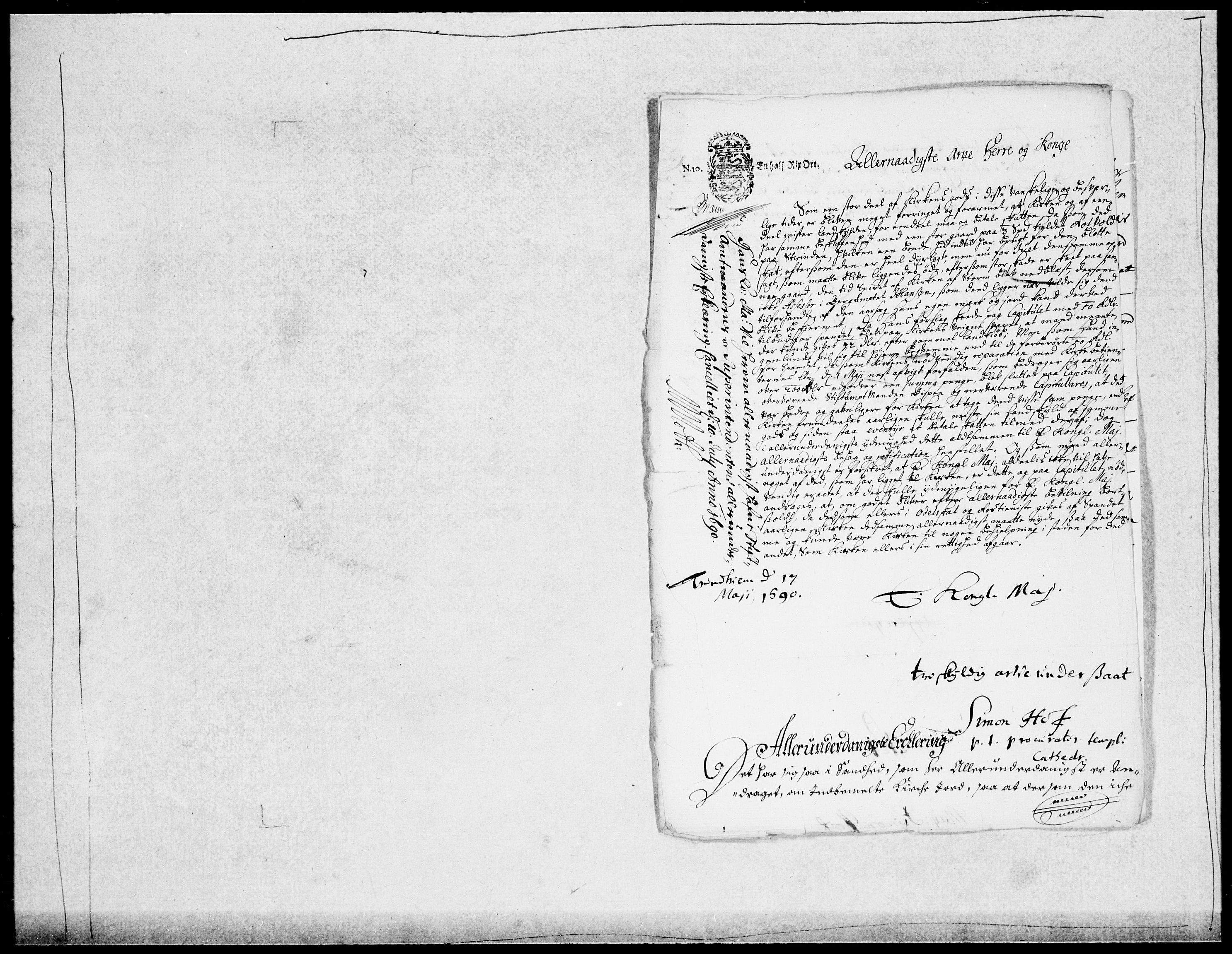 Danske Kanselli 1572-1799, AV/RA-EA-3023/F/Fc/Fcc/Fcca/L0044: Norske innlegg 1572-1799, 1690-1691, s. 9