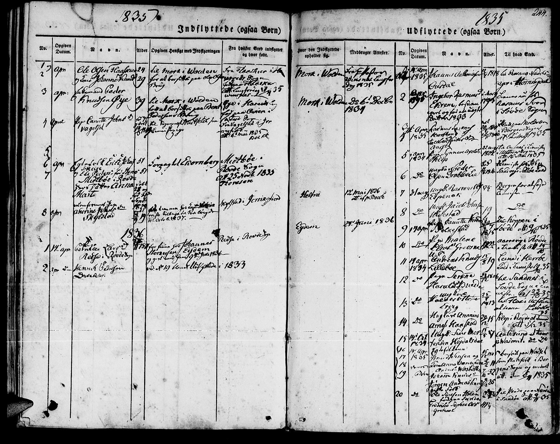 Ministerialprotokoller, klokkerbøker og fødselsregistre - Møre og Romsdal, SAT/A-1454/511/L0139: Ministerialbok nr. 511A06, 1831-1850, s. 244