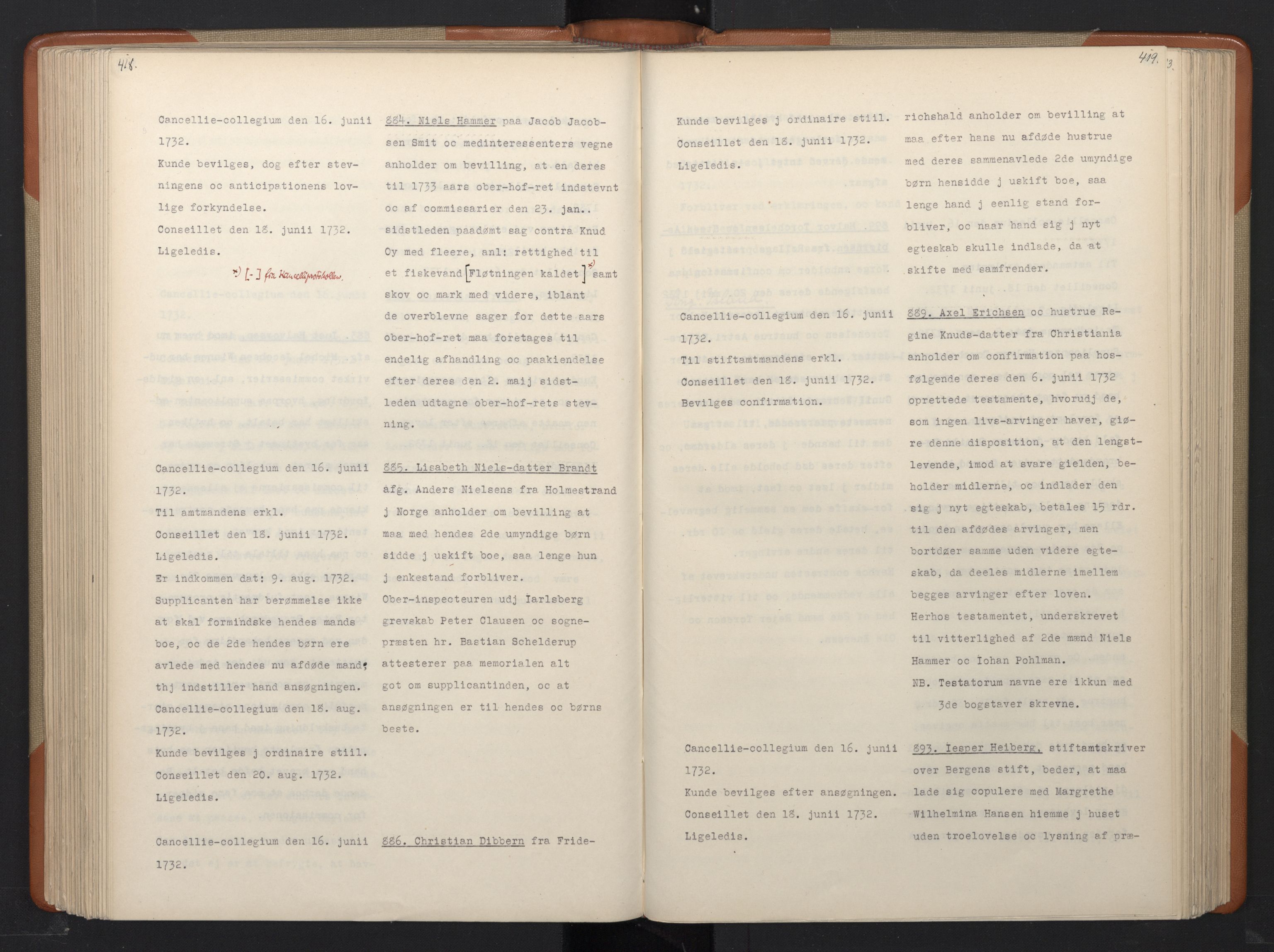 Avskriftsamlingen, RA/EA-4022/F/Fa/L0095: Supplikker, 1732, s. 214