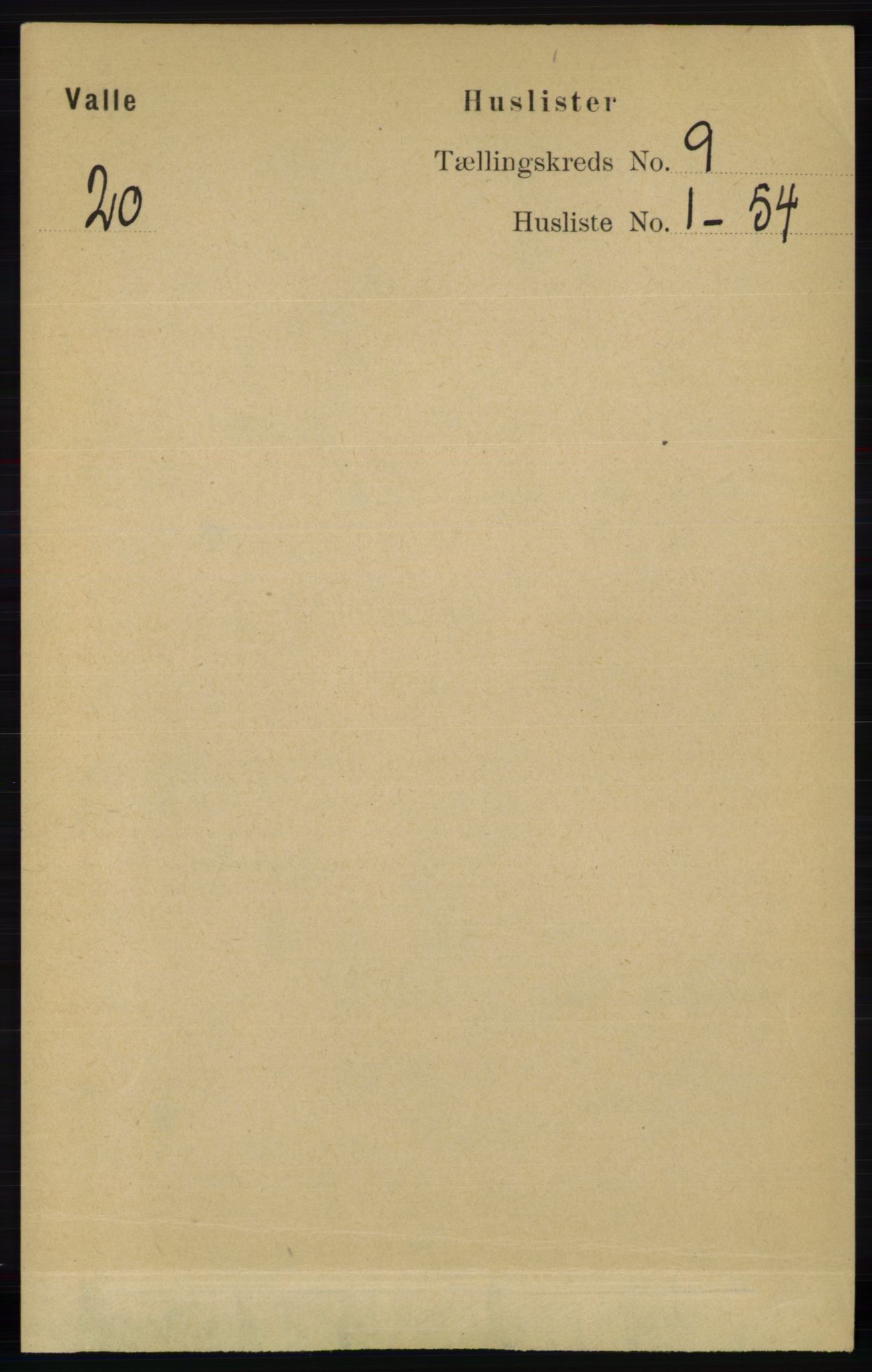 RA, Folketelling 1891 for 0940 Valle herred, 1891, s. 2385