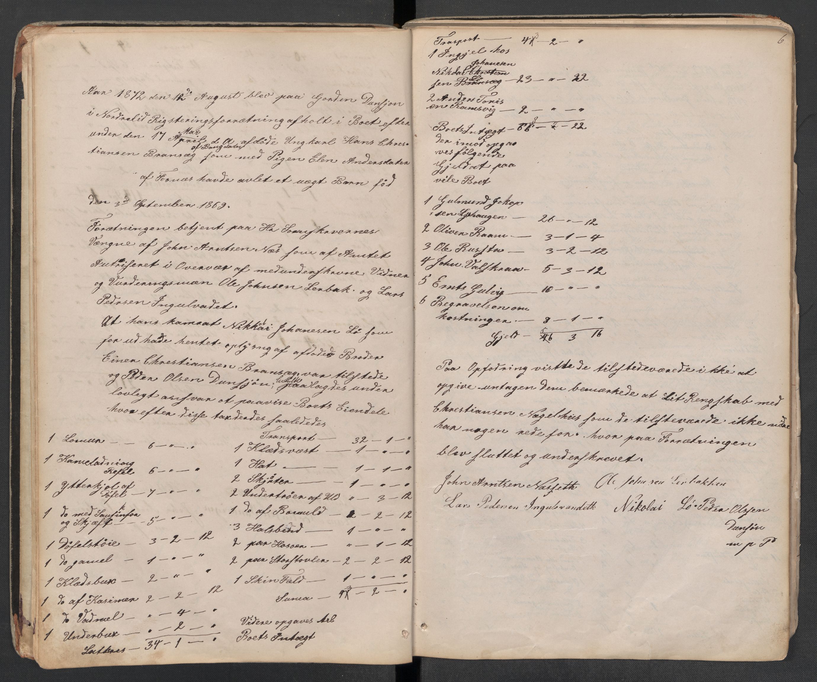 Lierne lensmannskontor - 1. avlevering, AV/SAT-A-1030/02/L0014: Dødsfalls-/ registreringsprotokoll, 1872-1905, s. 6