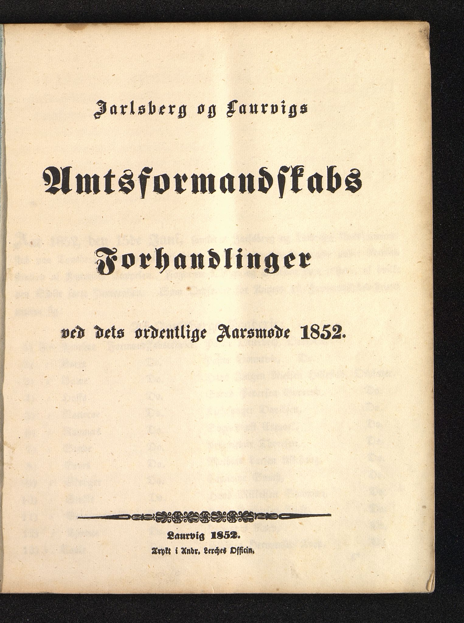 Vestfold fylkeskommune. Fylkestinget, VEMU/A-1315/A/Ab/Abb/L0001/0015: Fylkestingsforhandlinger / Fylkestingsforhandling, 1852