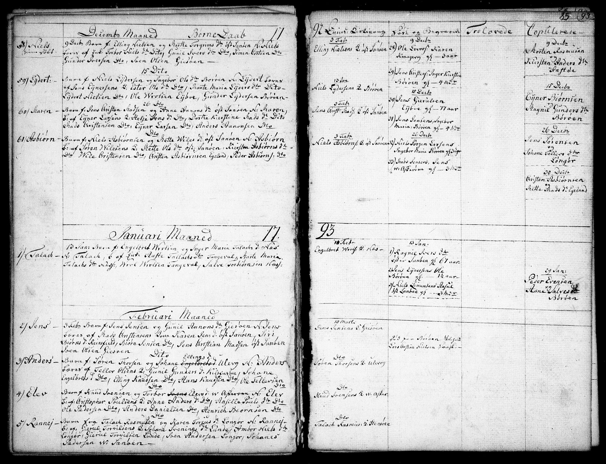 Dypvåg sokneprestkontor, SAK/1111-0007/F/Fb/Fba/L0007: Klokkerbok nr. B 7, 1762-1810, s. 85