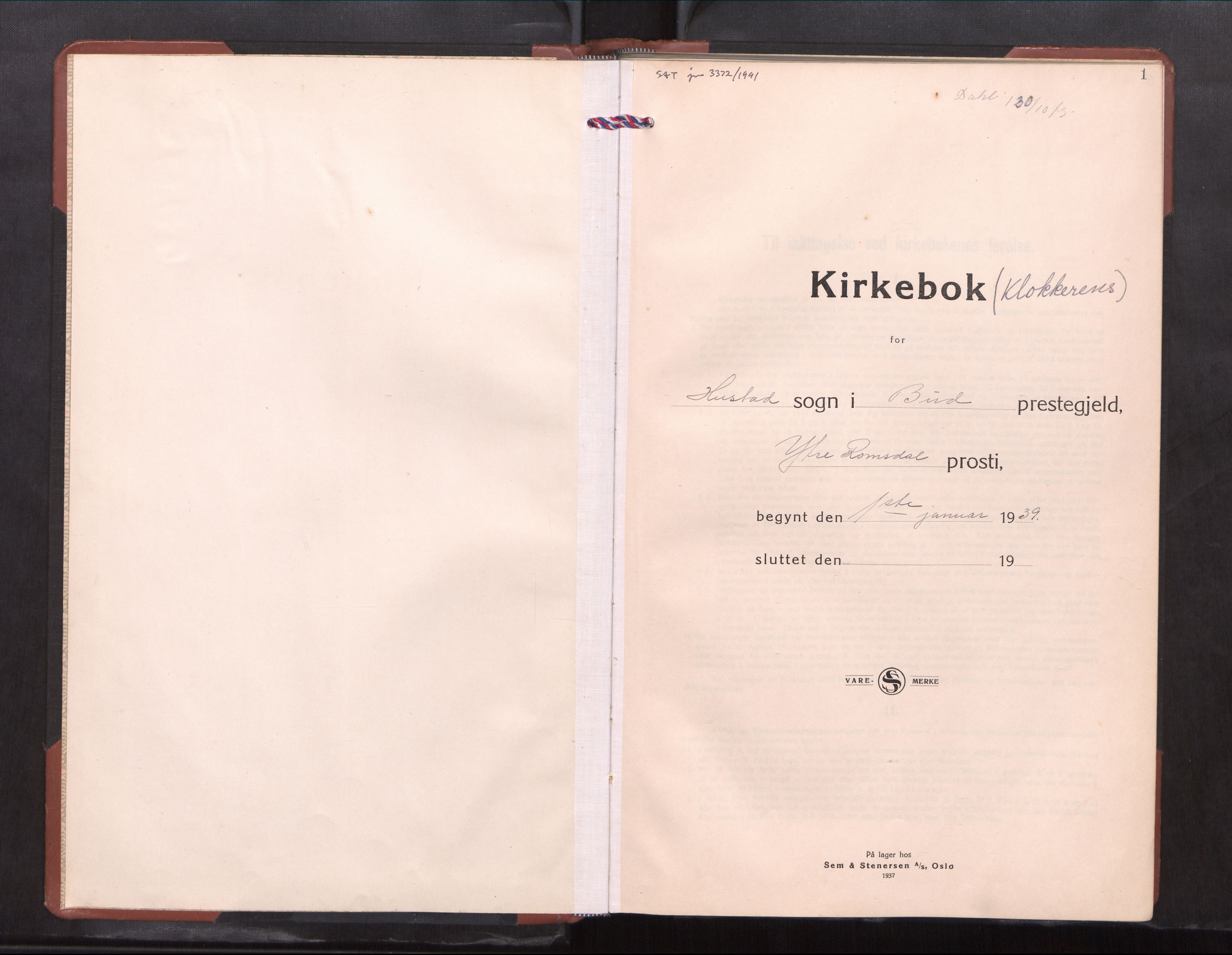 Ministerialprotokoller, klokkerbøker og fødselsregistre - Møre og Romsdal, SAT/A-1454/567/L0786: Klokkerbok nr. 567---, 1939-1968, s. 1