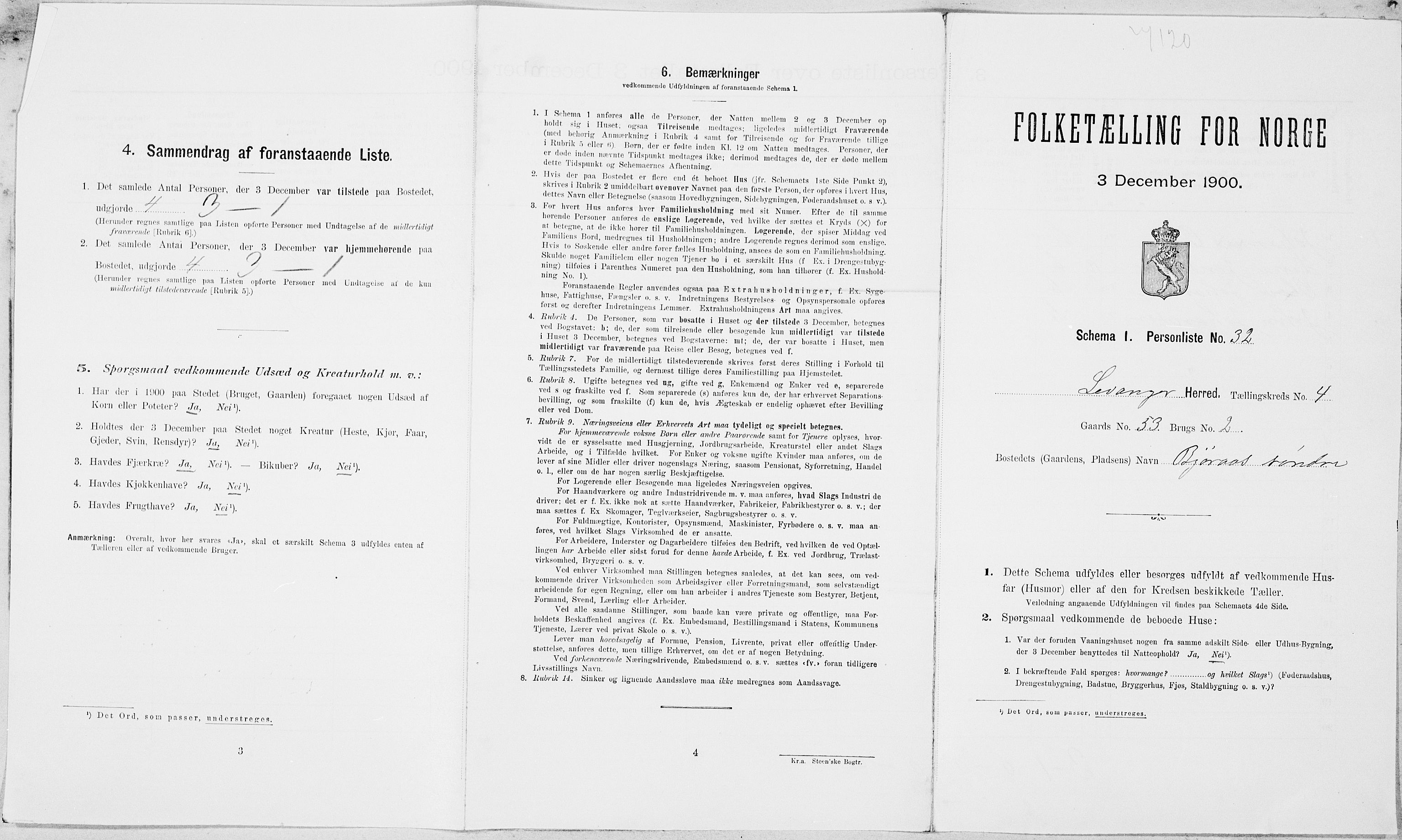 SAT, Folketelling 1900 for 1720 Levanger herred, 1900, s. 671
