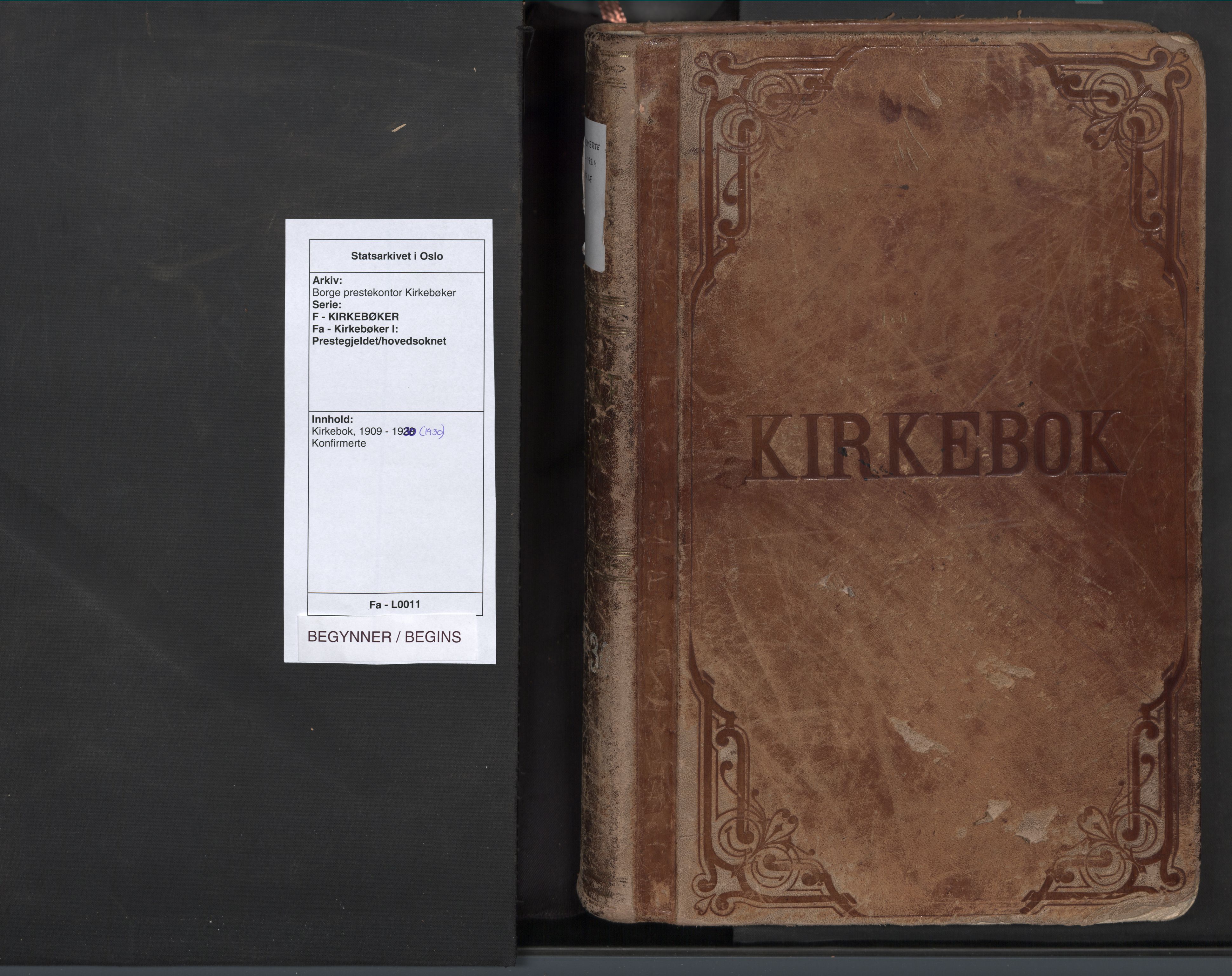 Borge prestekontor Kirkebøker, SAO/A-10903/F/Fa/L0011: Ministerialbok nr. I 11, 1909-1929