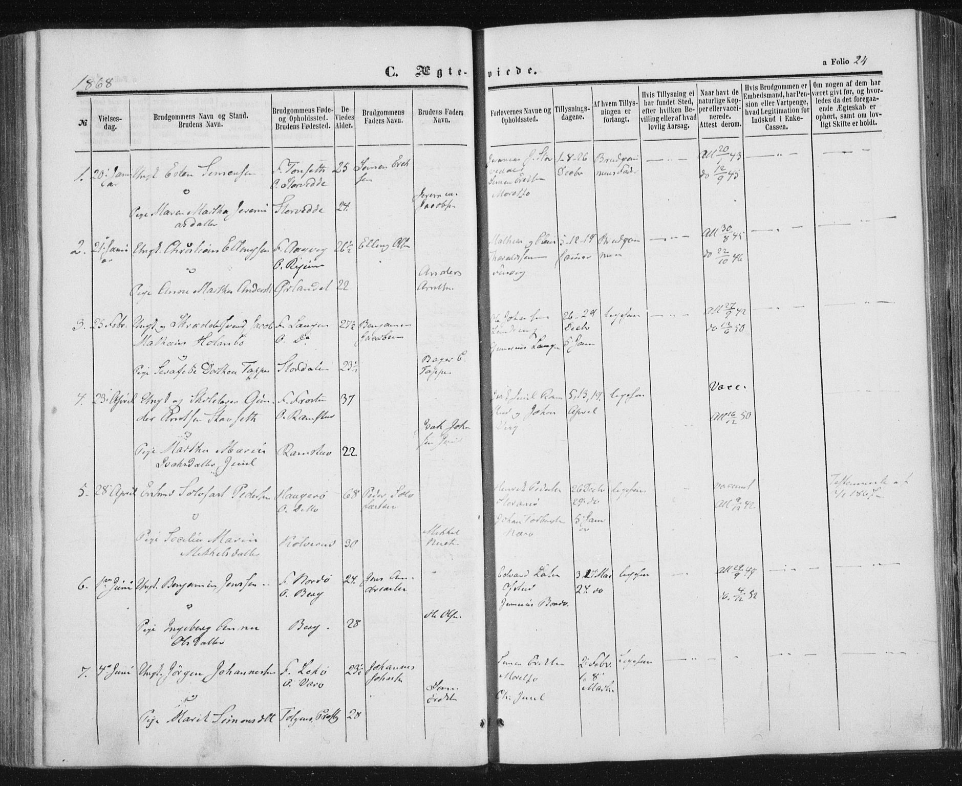 Ministerialprotokoller, klokkerbøker og fødselsregistre - Nord-Trøndelag, SAT/A-1458/784/L0670: Ministerialbok nr. 784A05, 1860-1876, s. 24