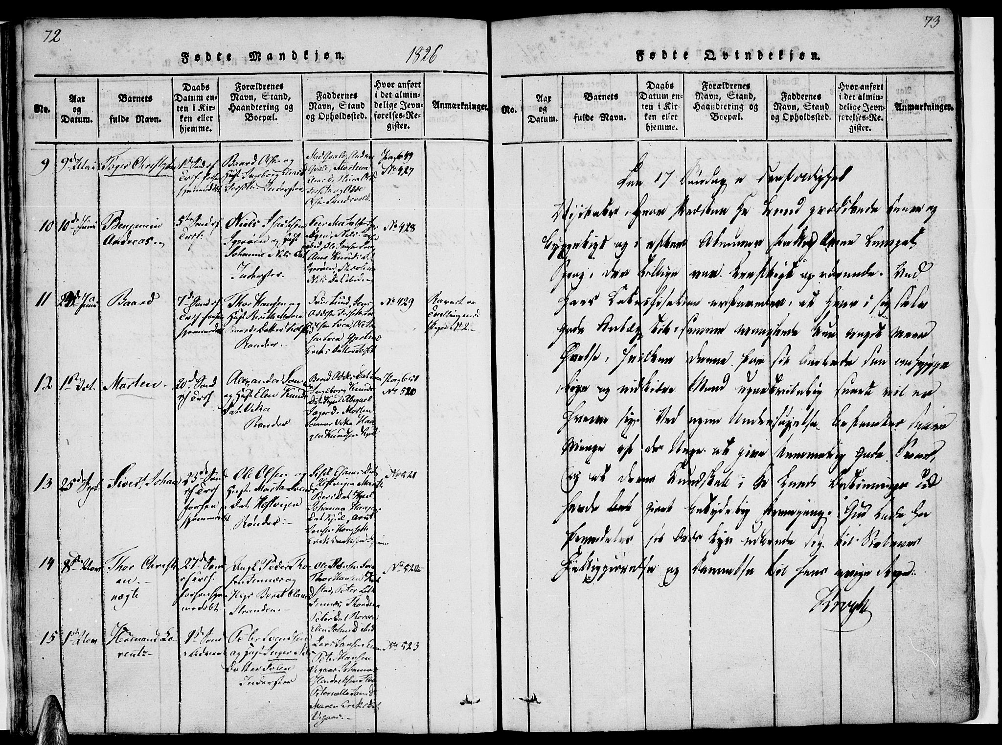 Ministerialprotokoller, klokkerbøker og fødselsregistre - Nordland, AV/SAT-A-1459/816/L0239: Ministerialbok nr. 816A05, 1820-1845, s. 72-73