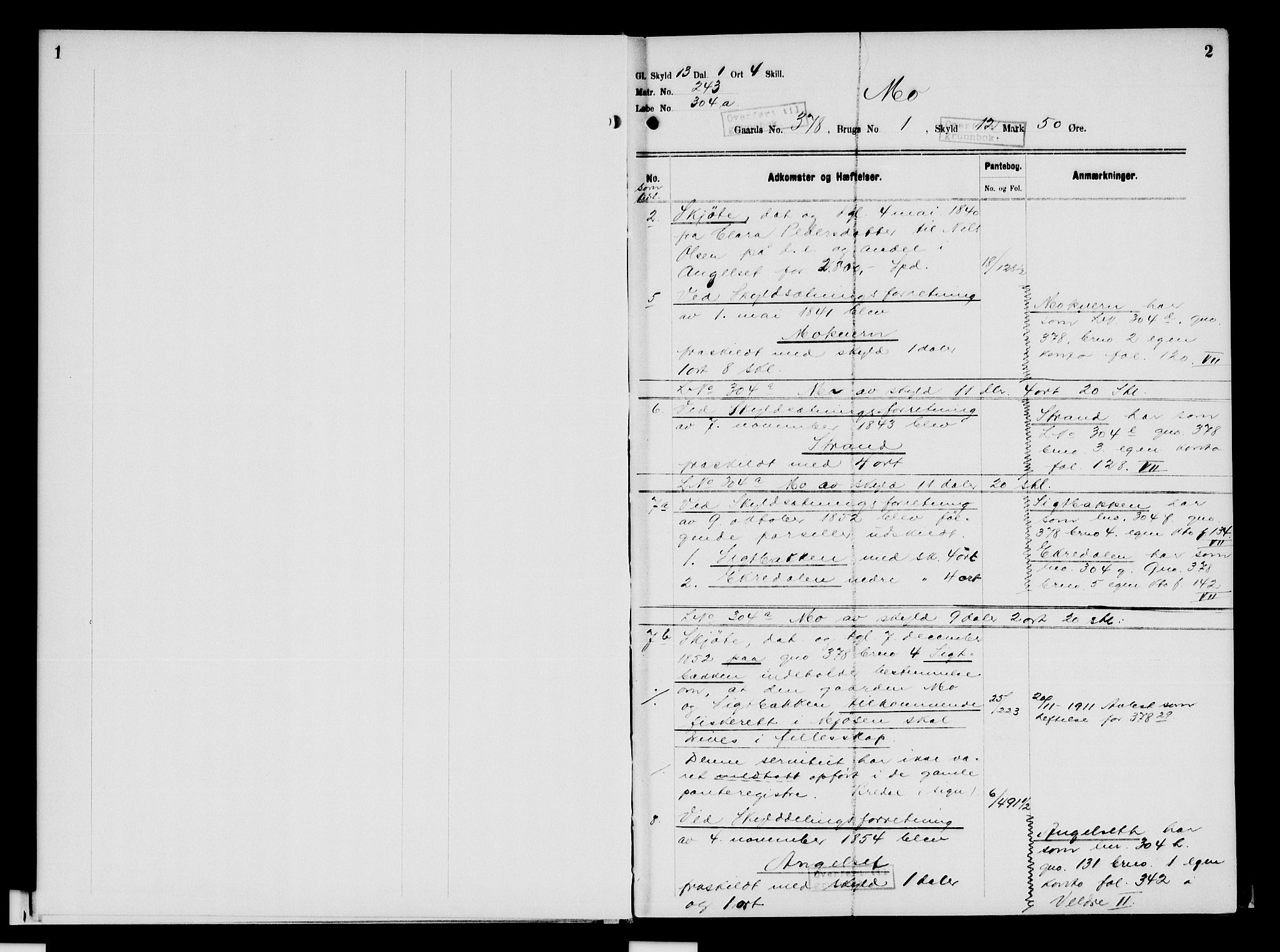 Nord-Hedmark sorenskriveri, SAH/TING-012/H/Ha/Had/Hadc/L0008: Panteregister nr. 4.8, 1924-1940, s. 1-2