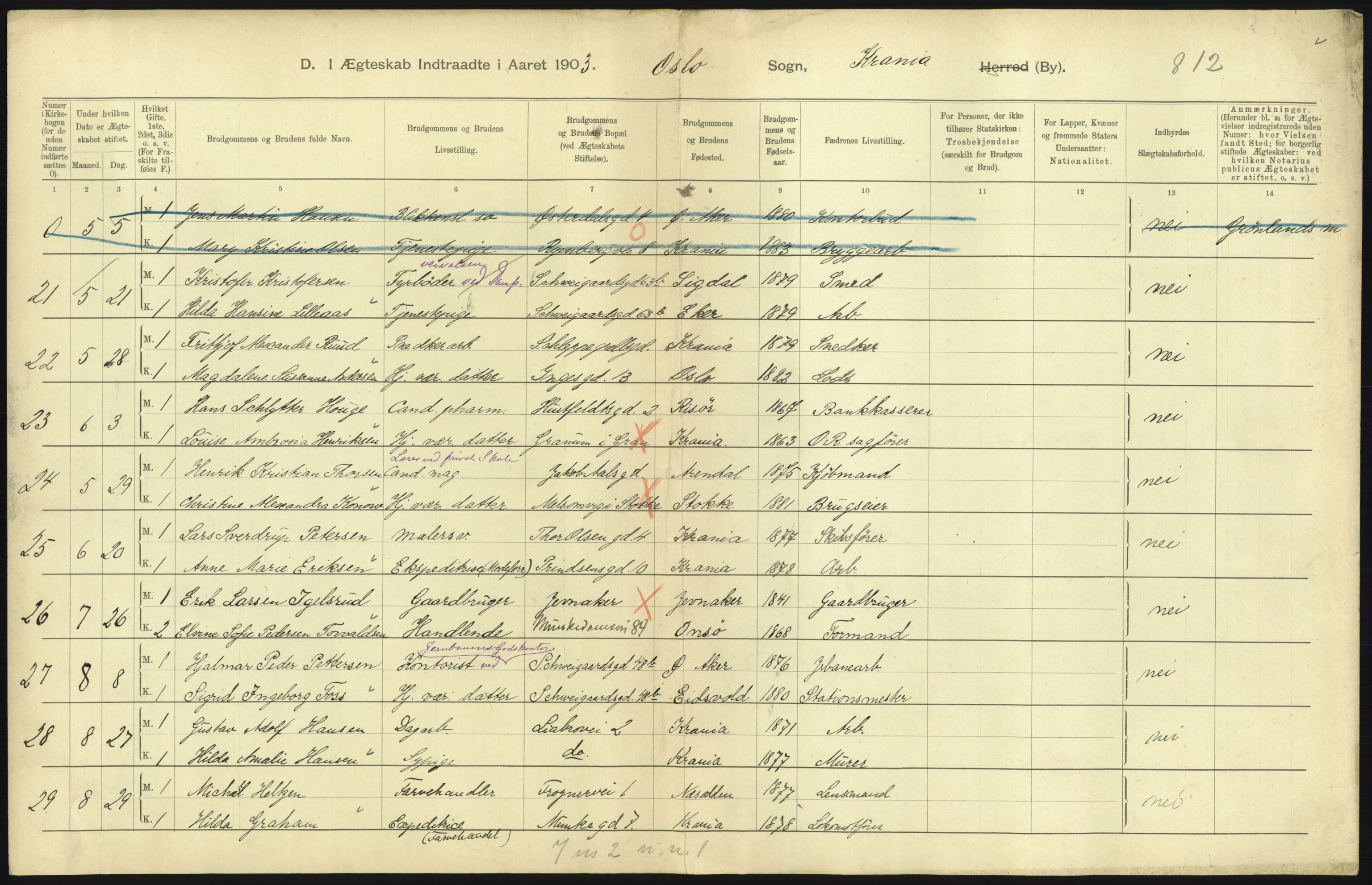 Statistisk sentralbyrå, Sosiodemografiske emner, Befolkning, AV/RA-S-2228/D/Df/Dfa/Dfaa/L0004: Kristiania: Gifte, døde, 1903, s. 535