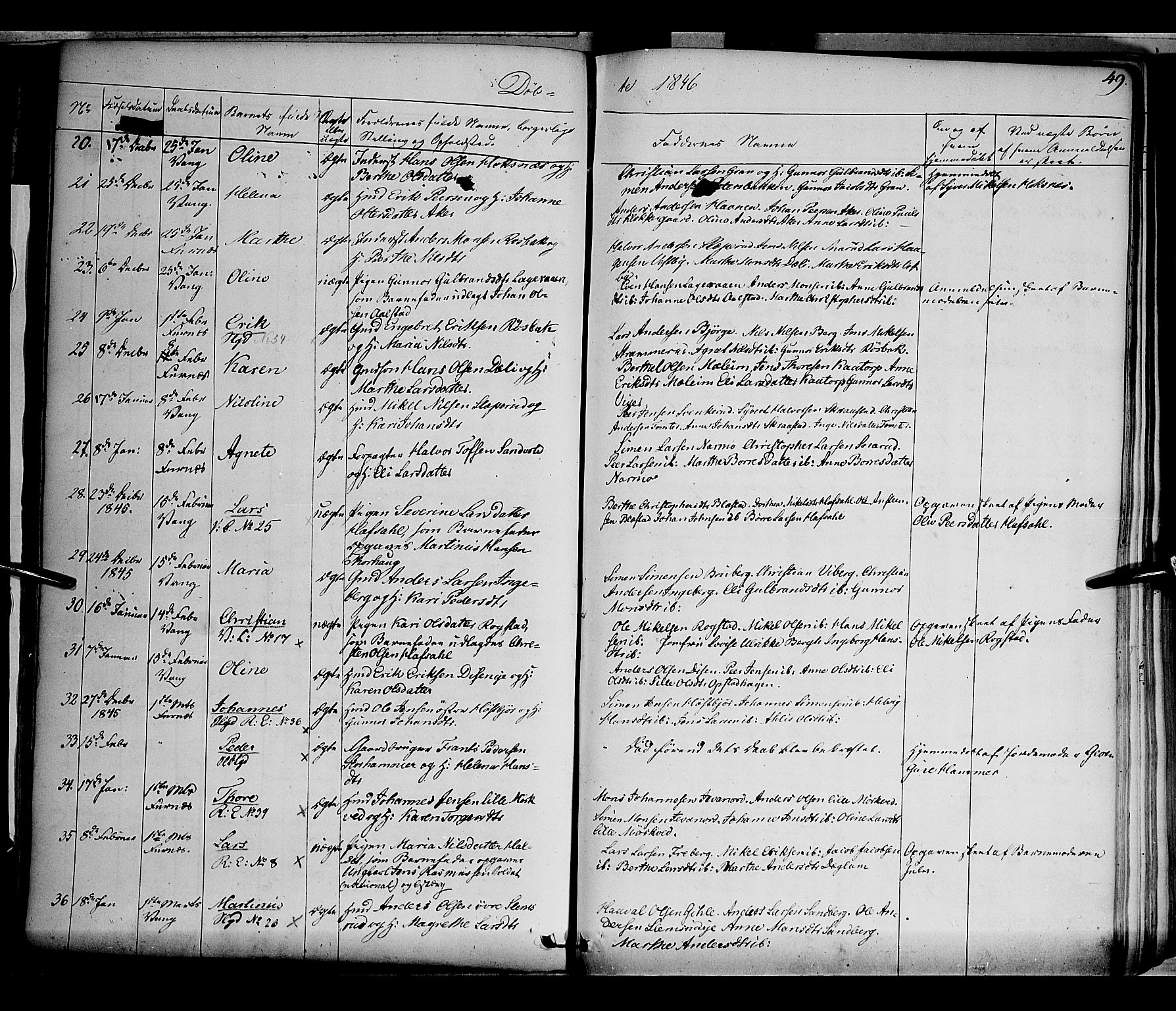 Vang prestekontor, Hedmark, AV/SAH-PREST-008/H/Ha/Haa/L0010: Ministerialbok nr. 10, 1841-1855, s. 49