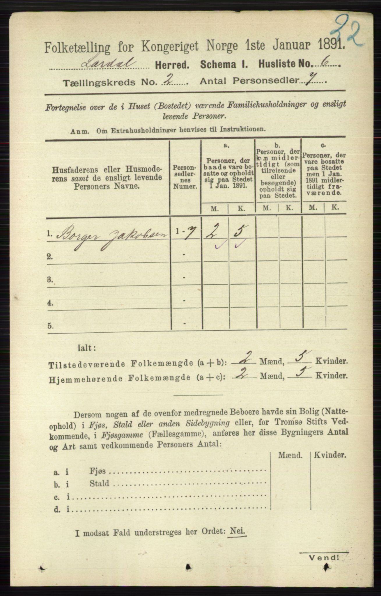 RA, Folketelling 1891 for 0728 Lardal herred, 1891, s. 639